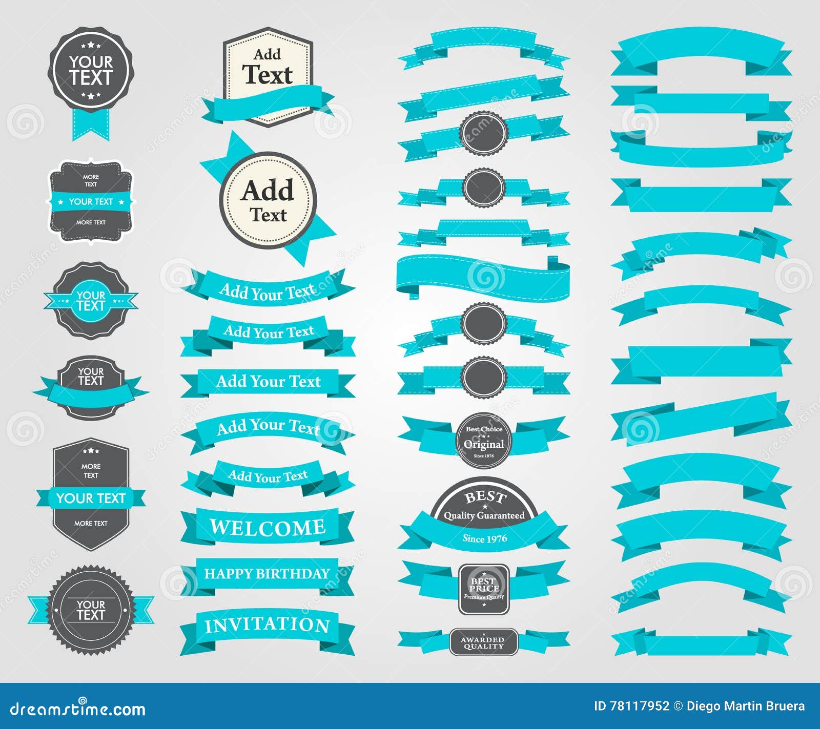 Download Pack Ribbons, Tags And Shield Vector Design Stock Vector ...