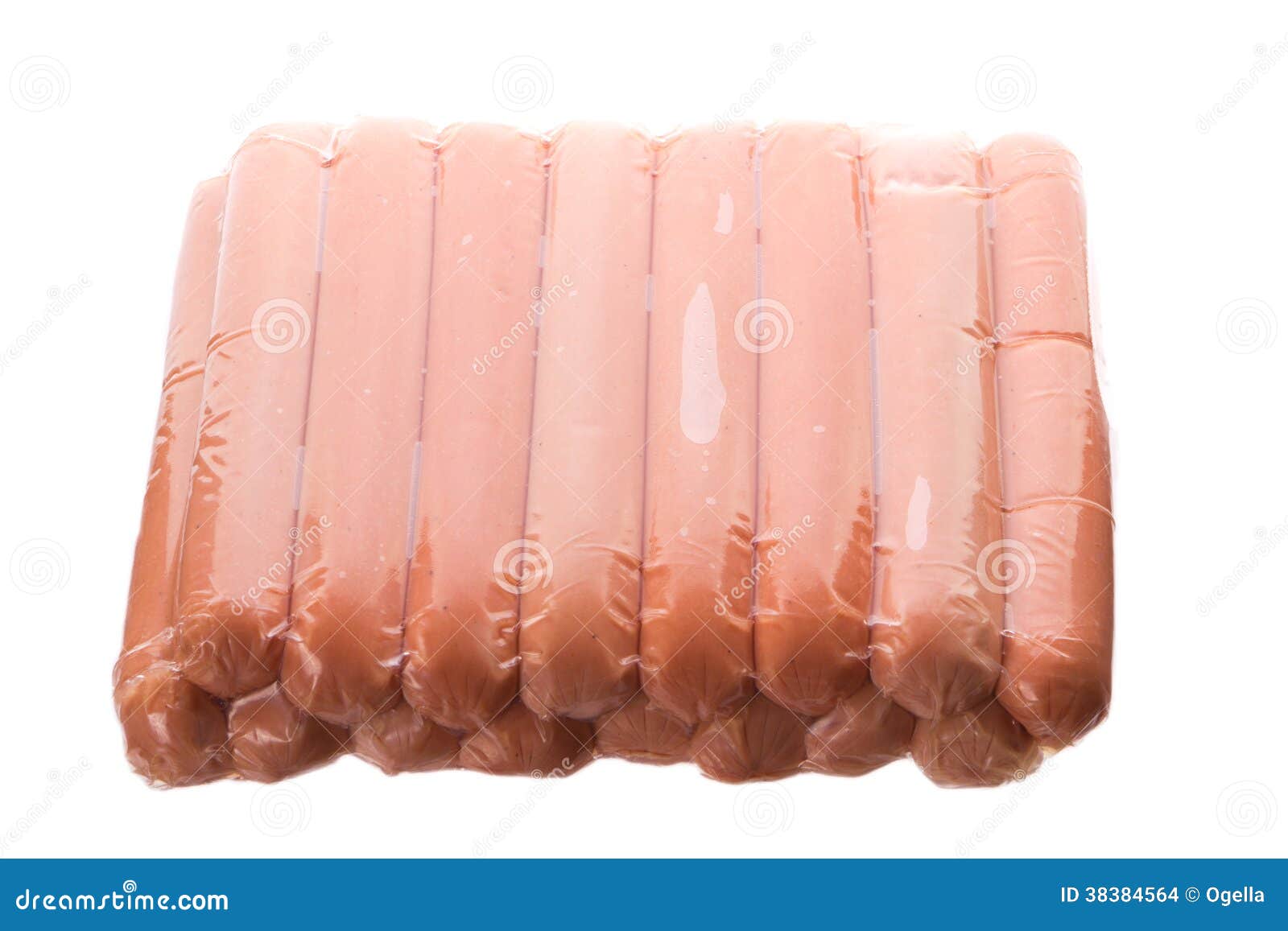Pack of Sausages Isolated on White Stock Photo Image of store, food