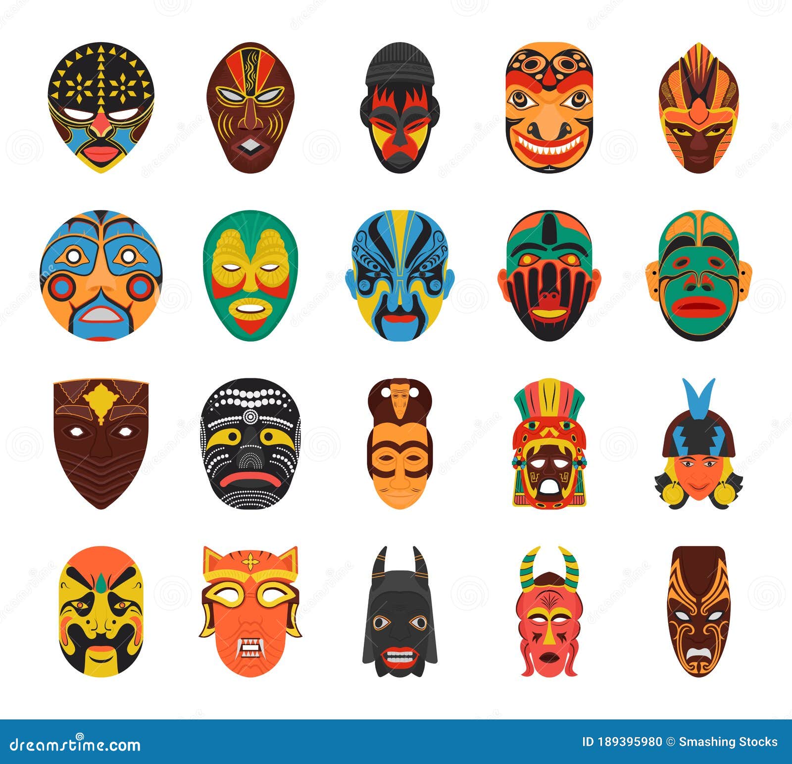 pack of tribal masks s