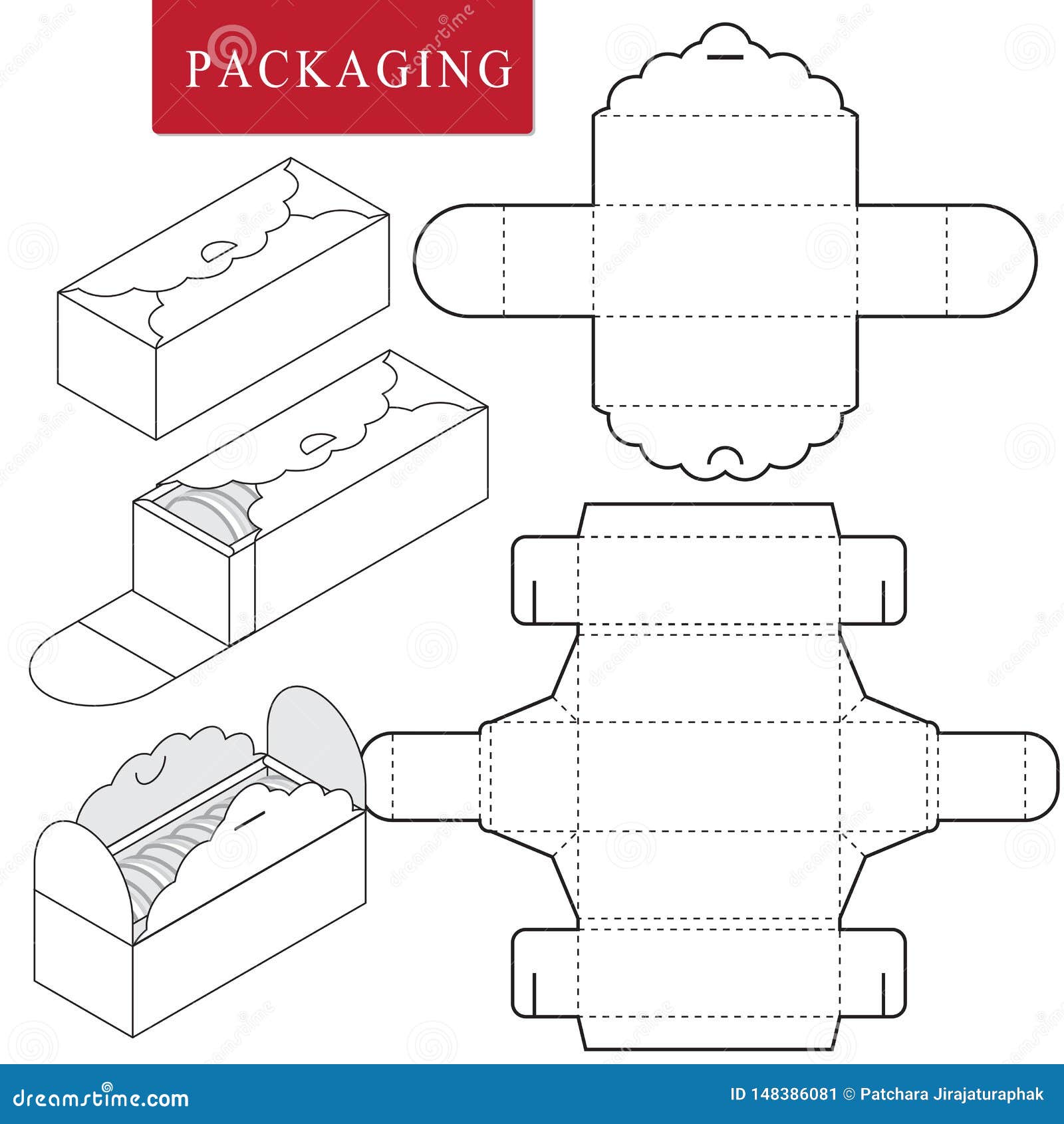 Vector Illustration of Box.Package Template Stock Vector - Illustration ...