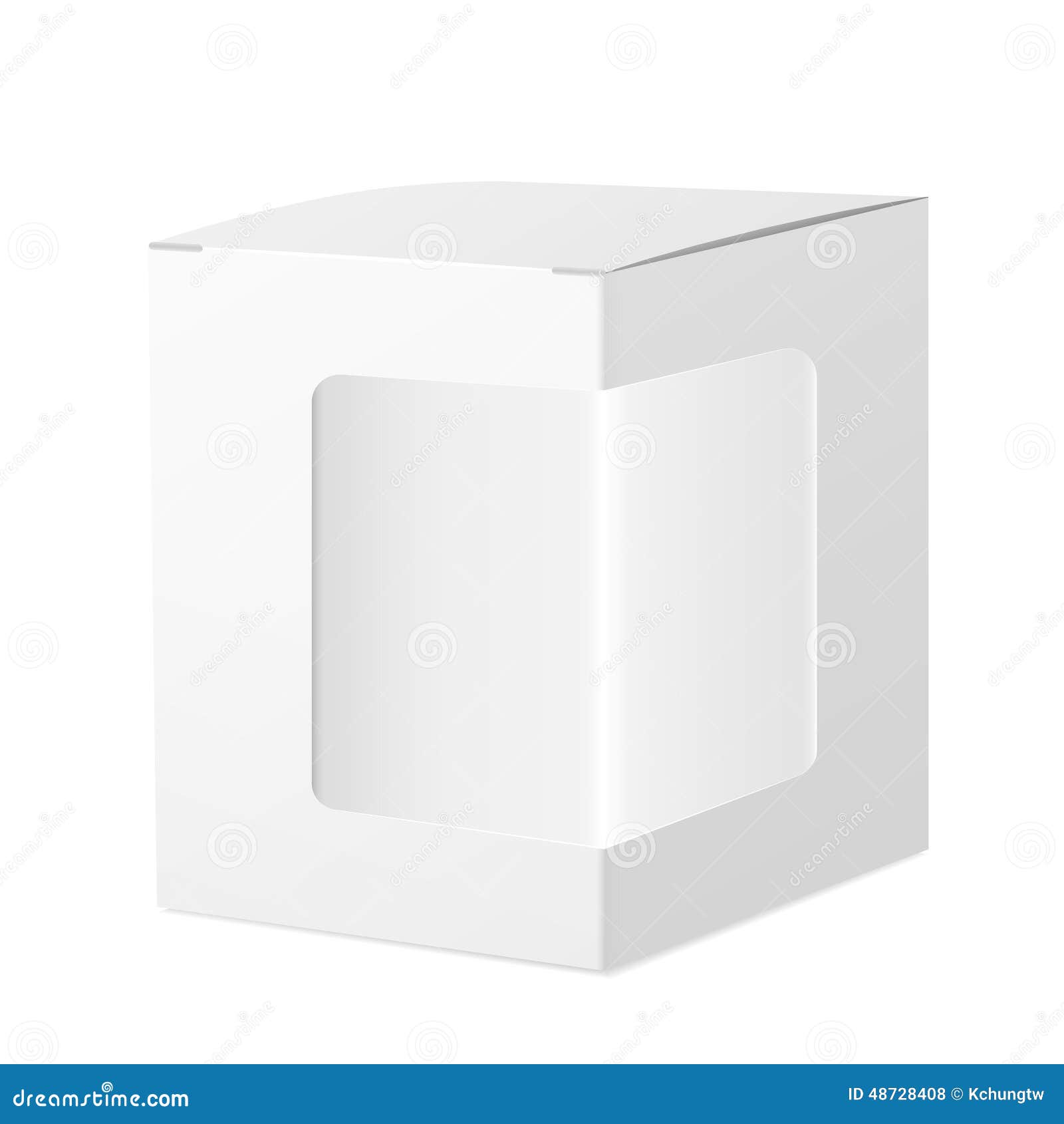 Package Cardboard Box with Transparent Plastic Window Stock