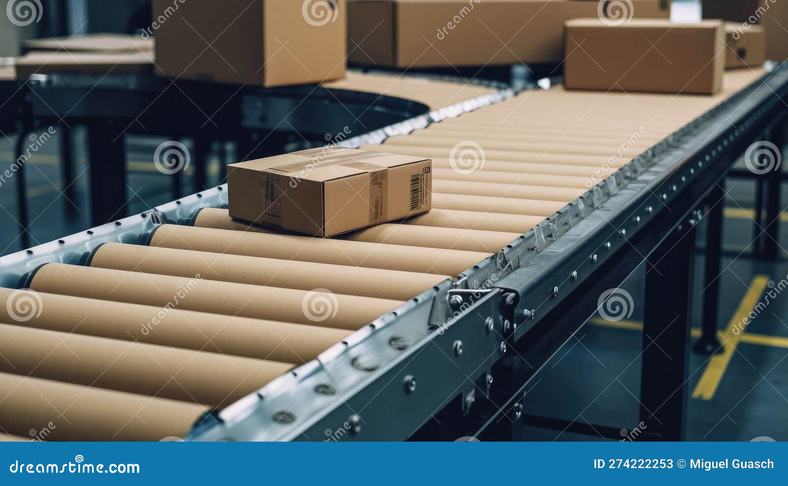 Package on a conveyor belt stock illustration. Illustration of receive
