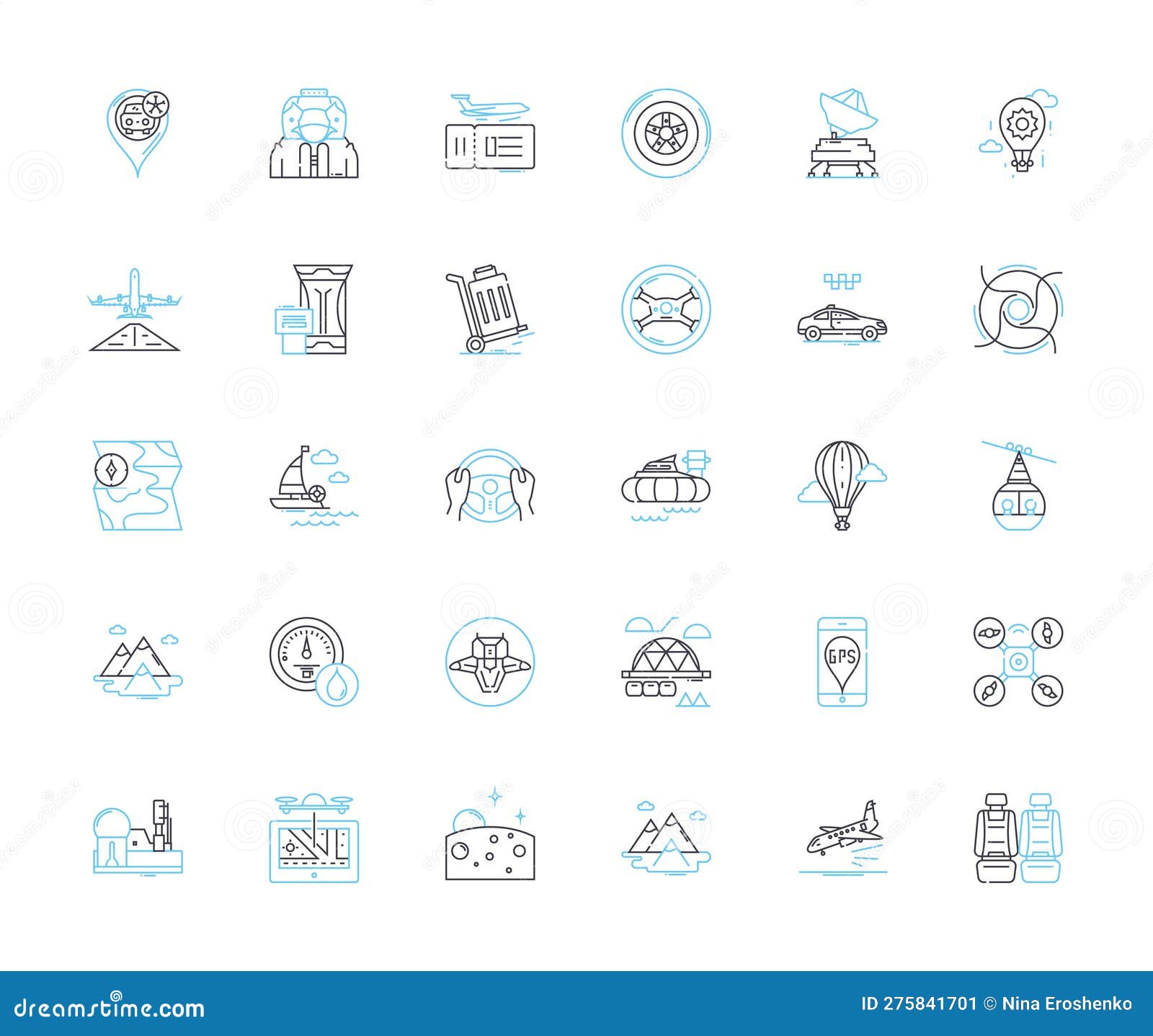 package delivery linear icons set. express, courier, delivery, tracking, logistics, dispatch, shipment line  and