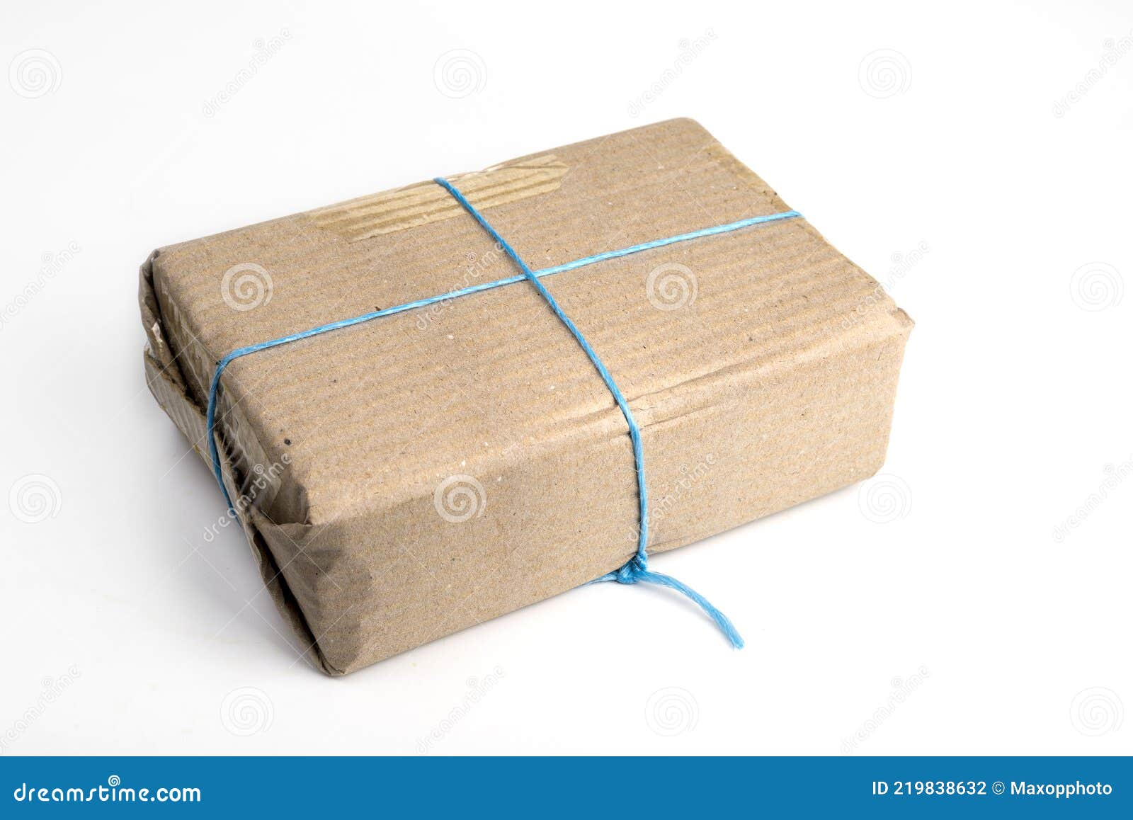 Package Made from Corrugated Cardboard Wrapping Paper Stock Photo