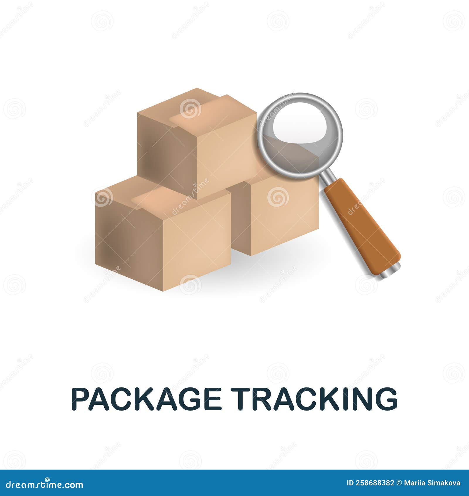 Package Tracking Icon. 3d Illustration from Online Store Collection
