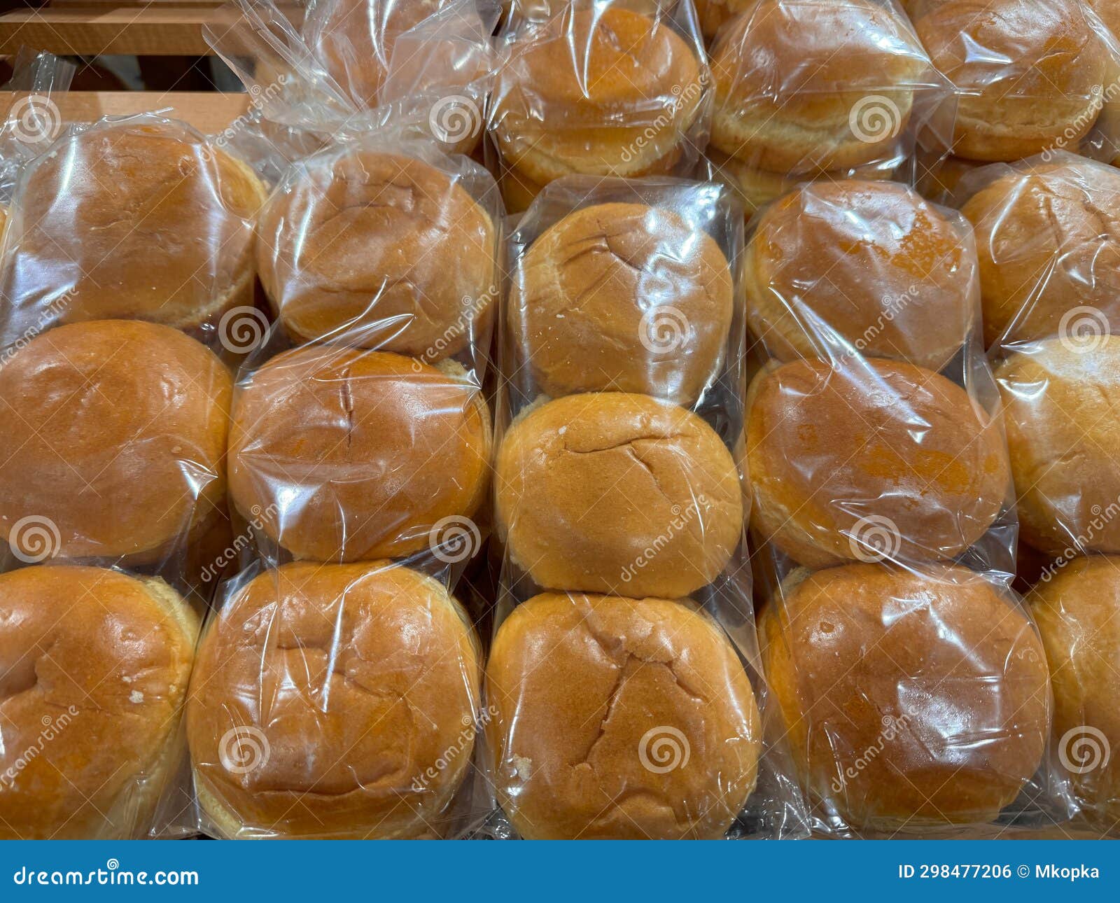 Packaged Buns and Rolls for Sale at a Grocery Store. Stock Photo Image of food, grocery 298477206
