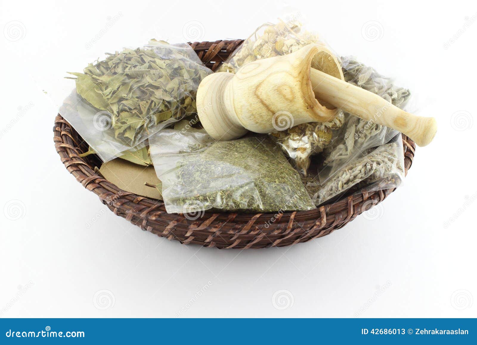 Packaged Dried Herbal Teas and Garlic Beater Stock Image Image of