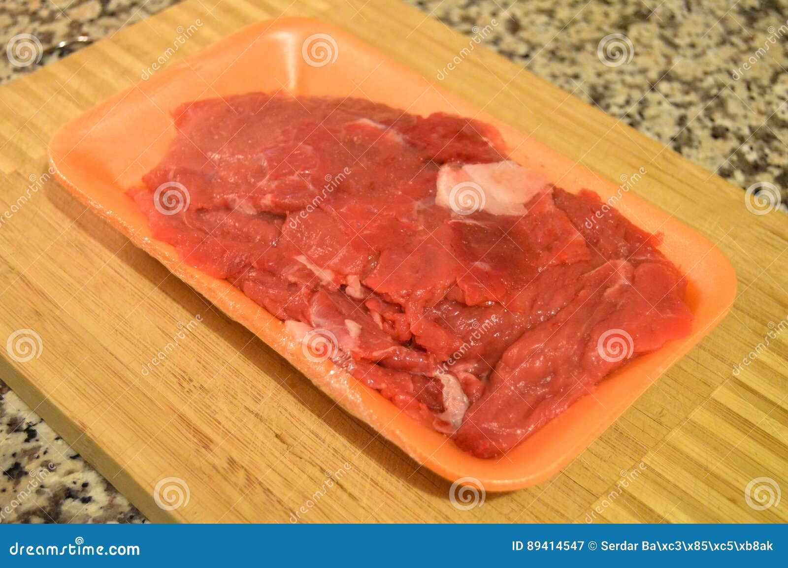 Packaged raw red meat stock image. Image of fatty, fresh 89414547