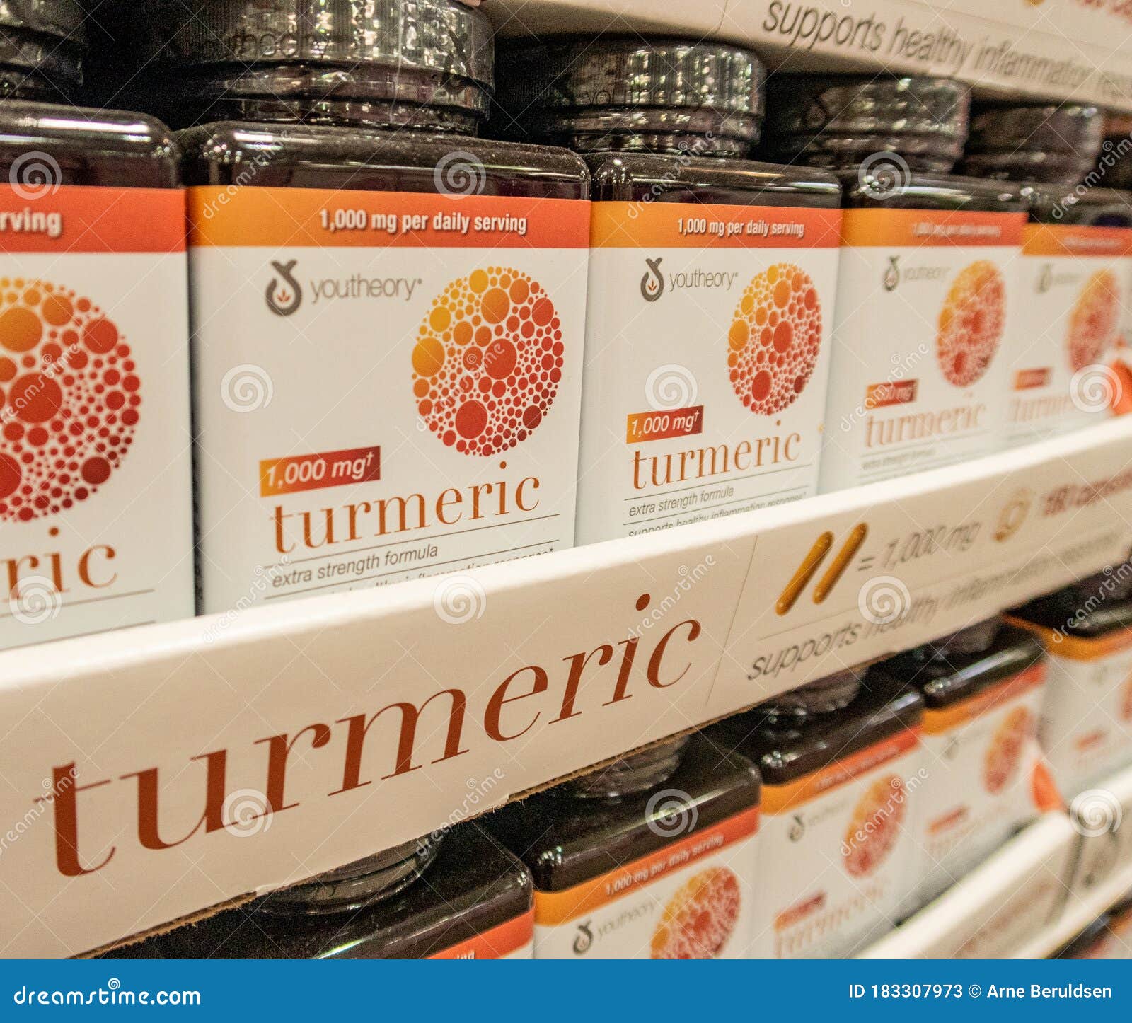 Boxes of Turmeric editorial stock photo. Image of supplement 183307973