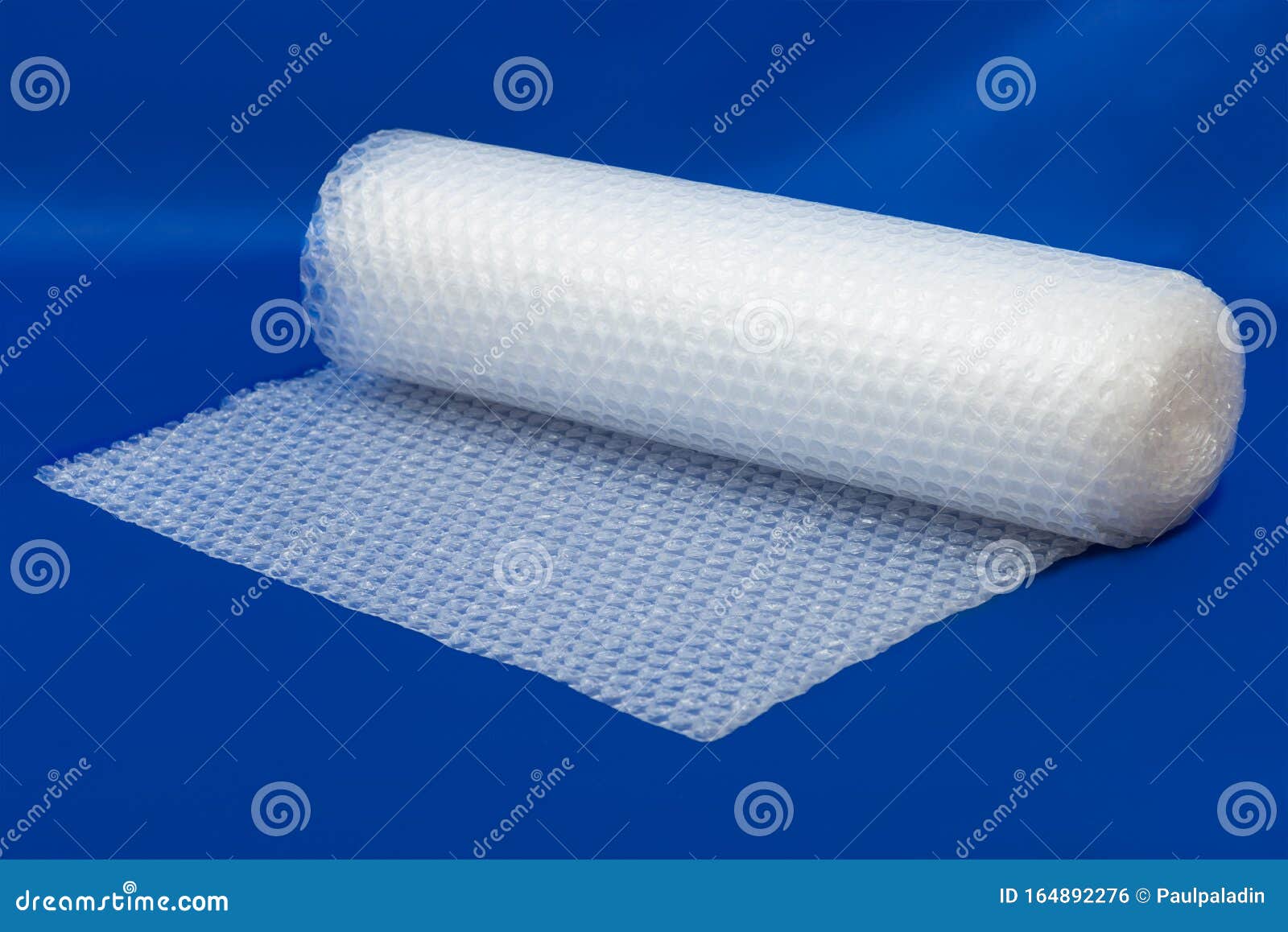 Packaging Bubble Wrap Roll on Blue Stock Photo Image of bubble, care