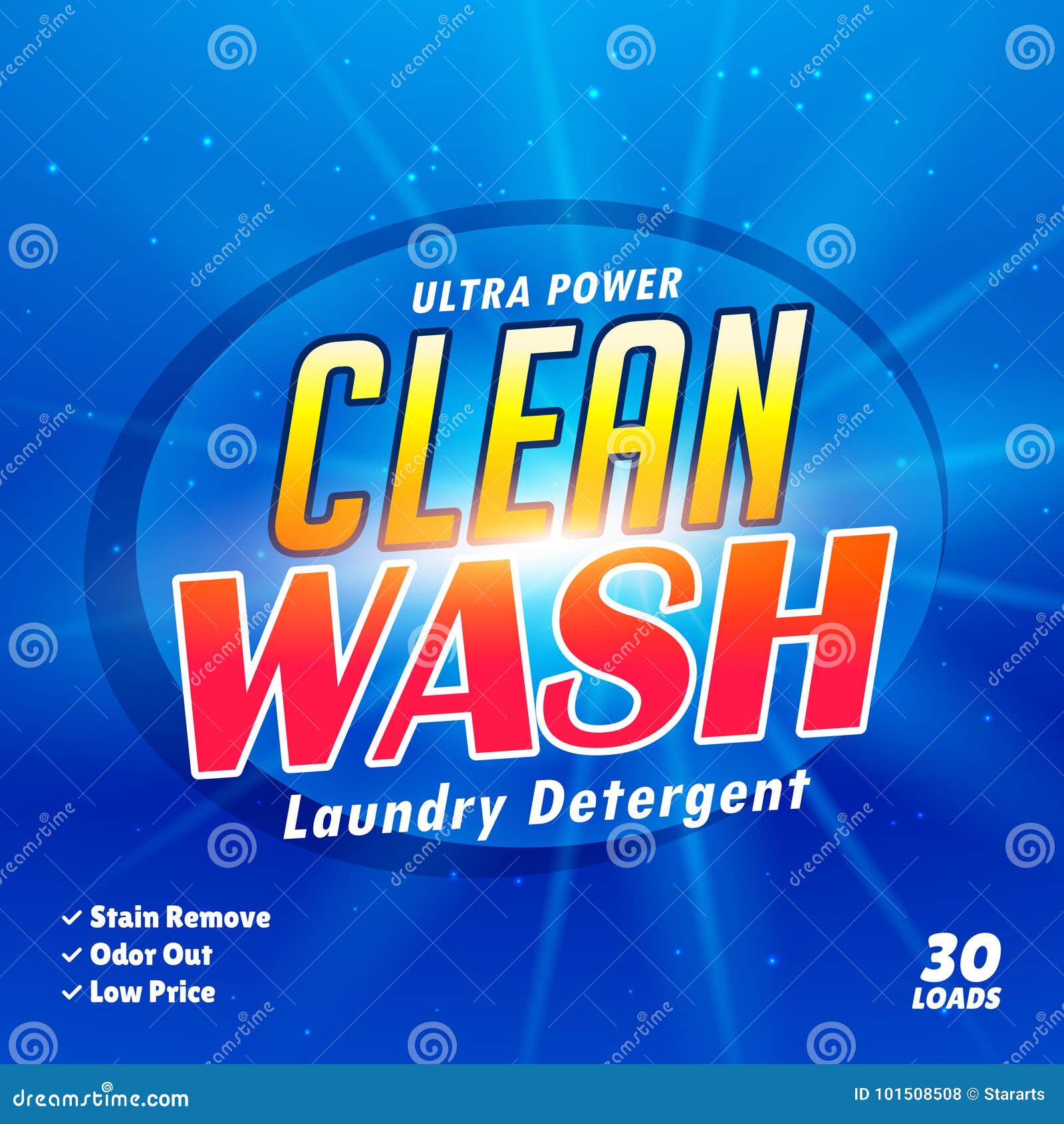 Packaging Design Template for Laundry Detergent Stock Vector