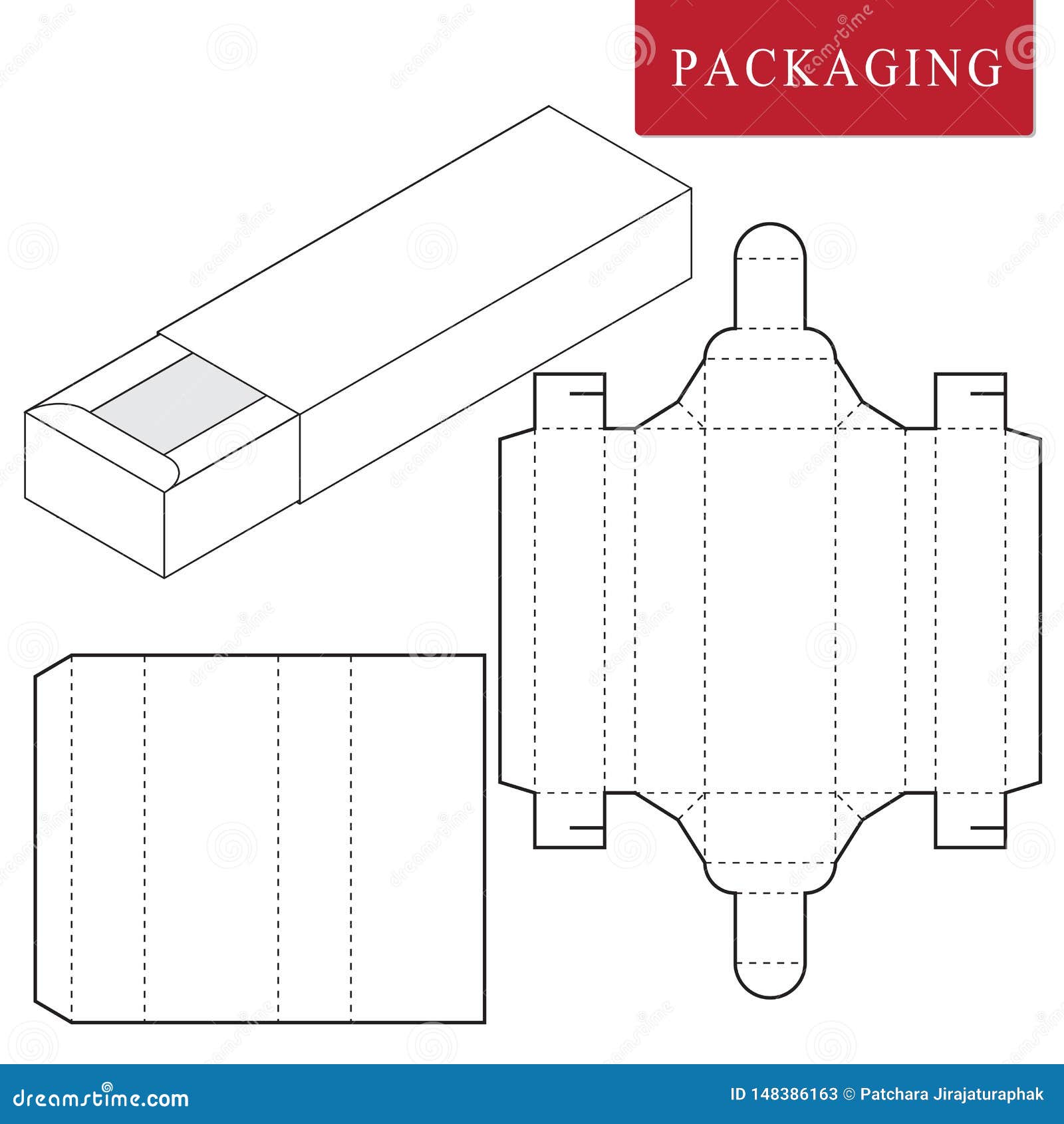 Packaging Design.Vector Illustration of Box.Package Template. Isolated ...