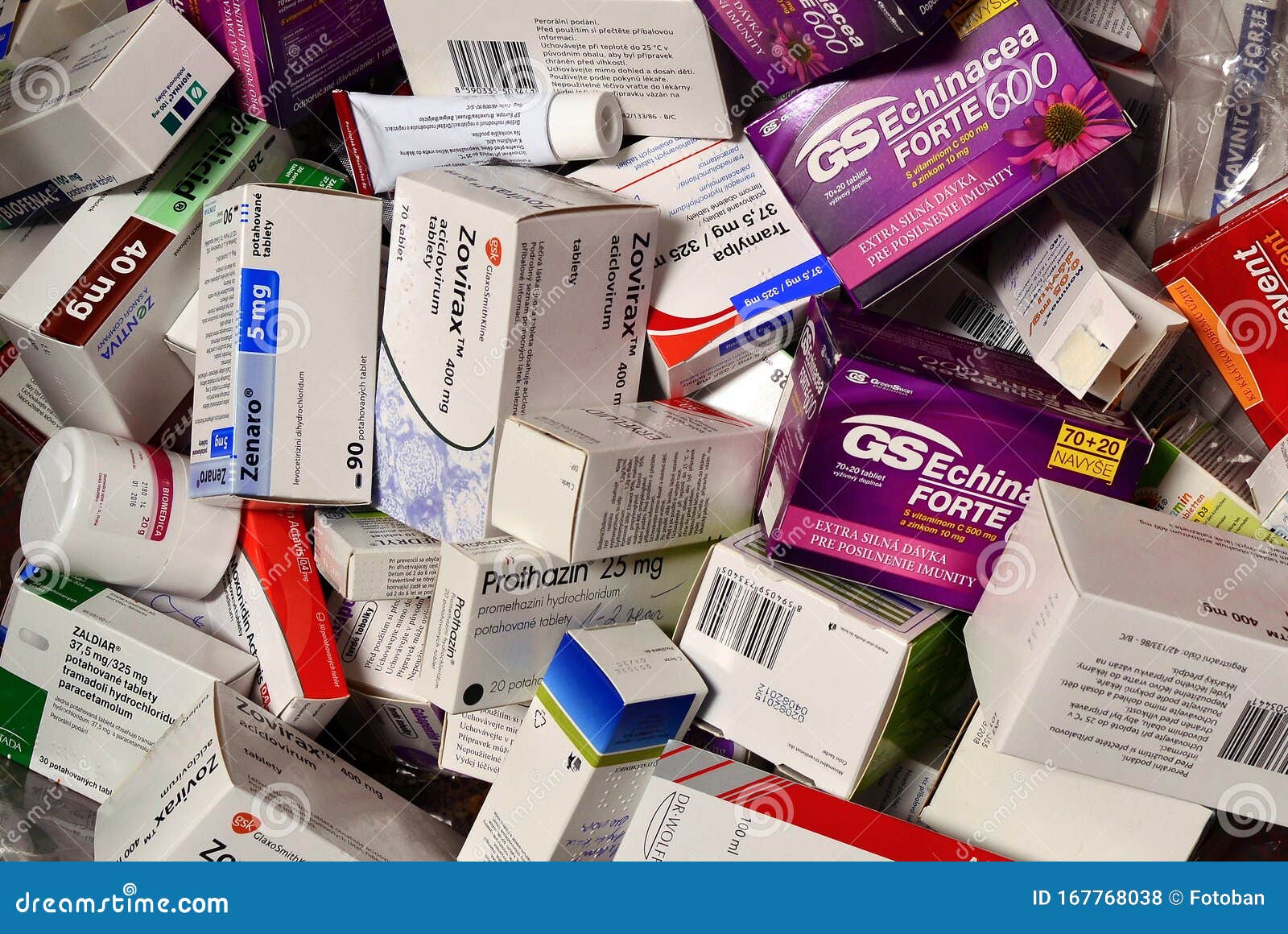Packaging of Many Kinds of Medicines Editorial Stock Photo Image of