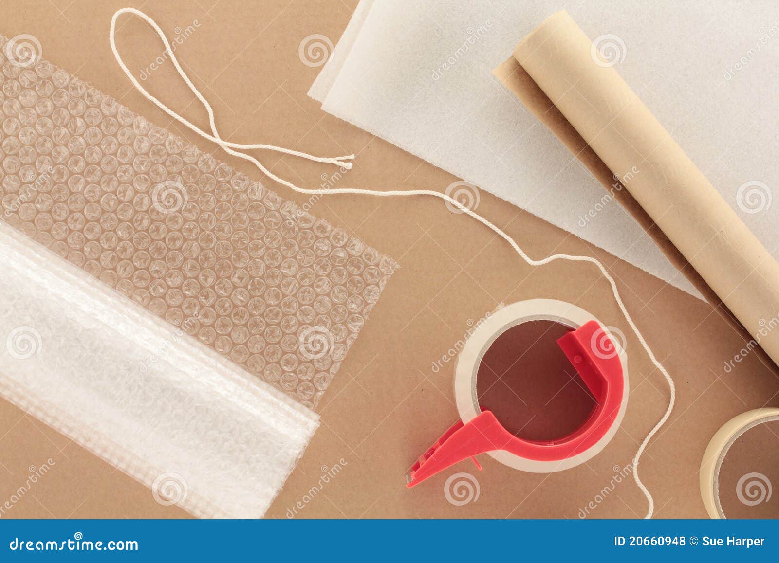 packaging materials with string