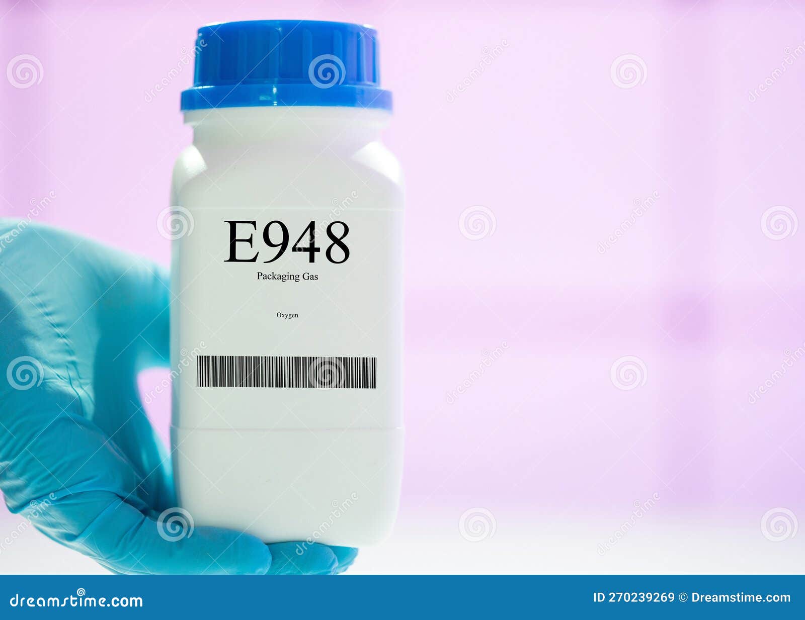 Packaging with Nutritional Supplements E948 Packaging Gas Stock Image
