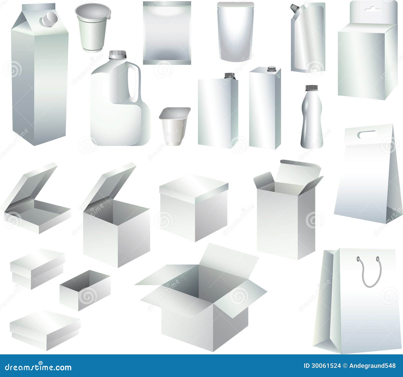 Packaging Paper Boxes And Bottles Templates Stock Images - Image: 30061524