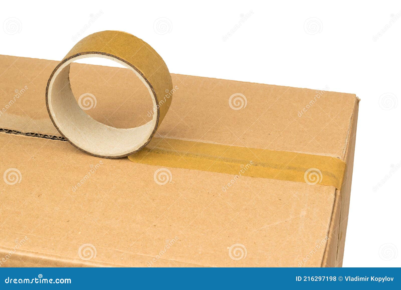 Packaging of Postal Items with Adhesive Tape Stock Photo Image of