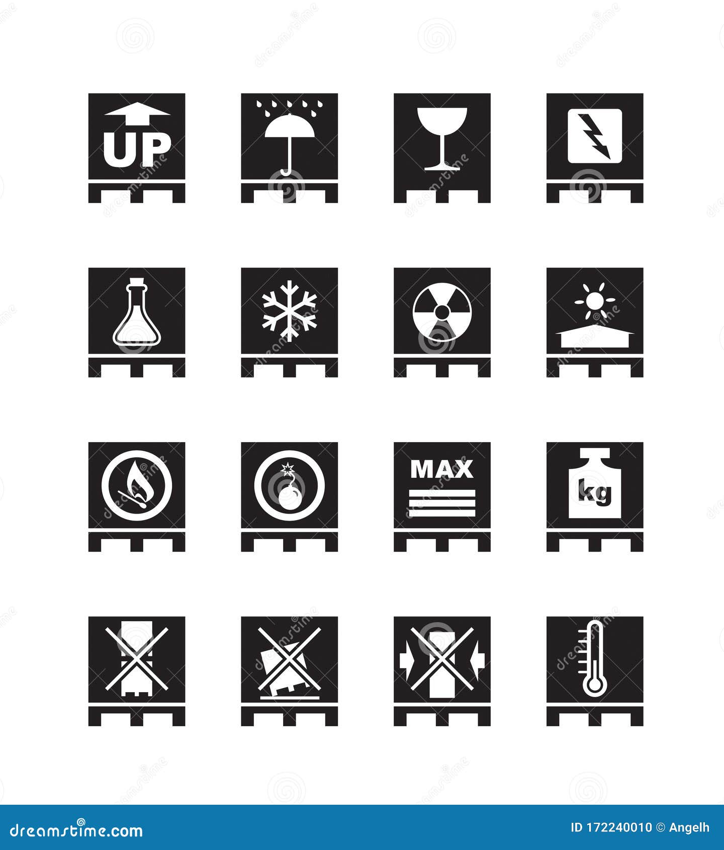 Download Packaging Symbols On Pallets Stock Vector - Illustration ...