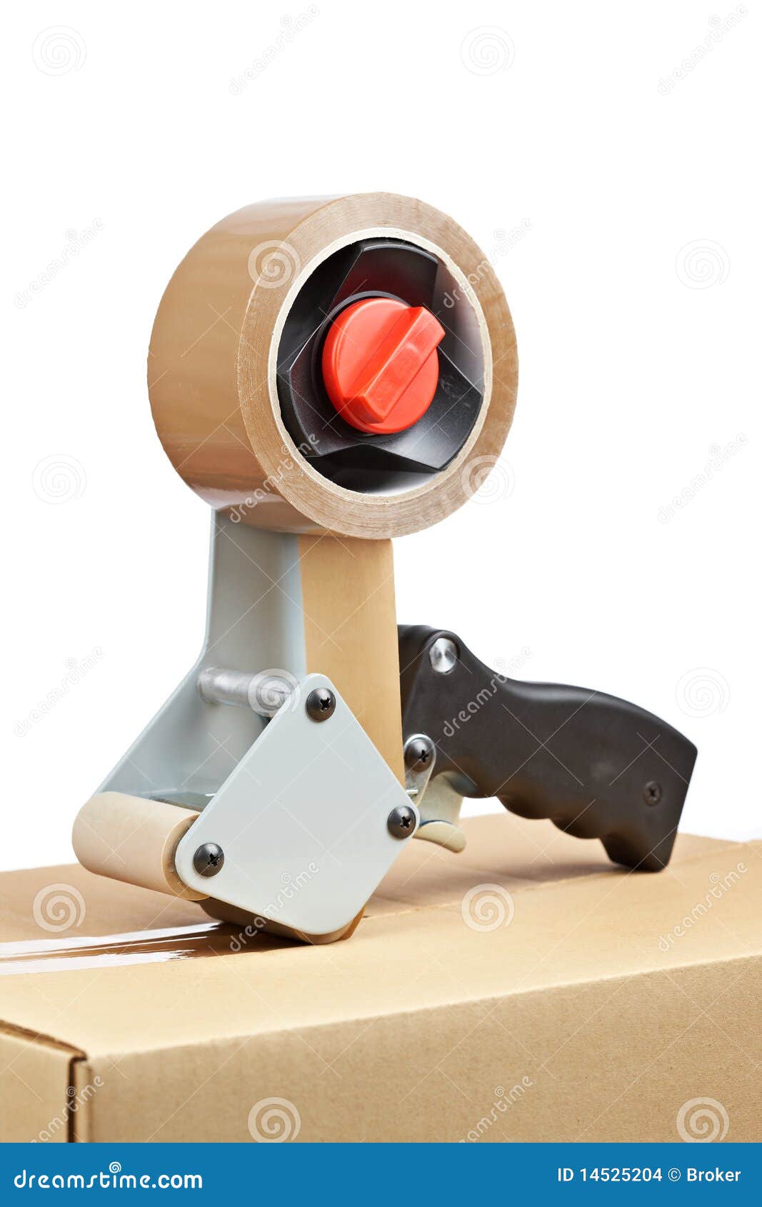 Packaging Tape Dispenser and Shipping Box Stock Photo Image of dispensor, pack 14525204