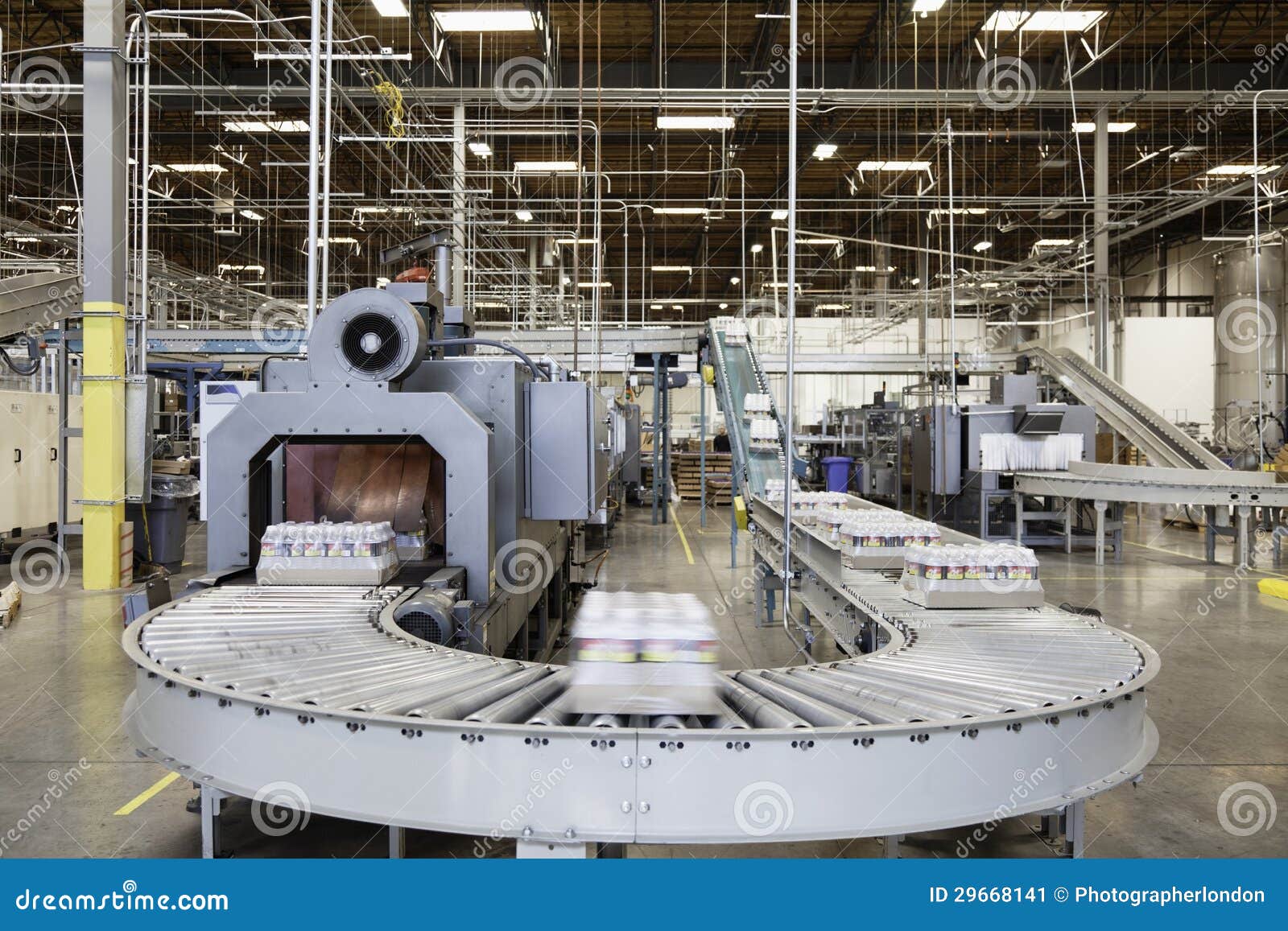 Packed Bottle Moving on Conveyor Belt Stock Image Image of conveyor