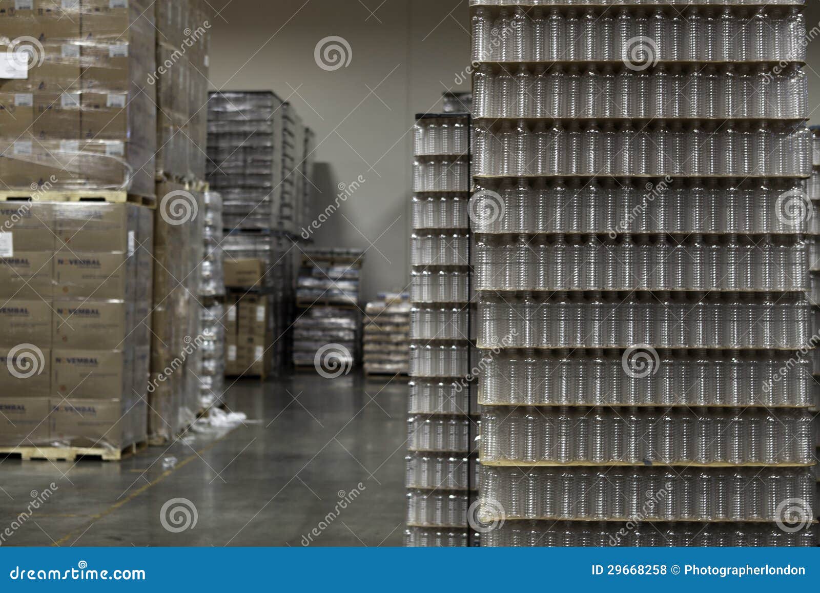 Packed Bottled Water Kept in Warehouse Stock Photo Image of