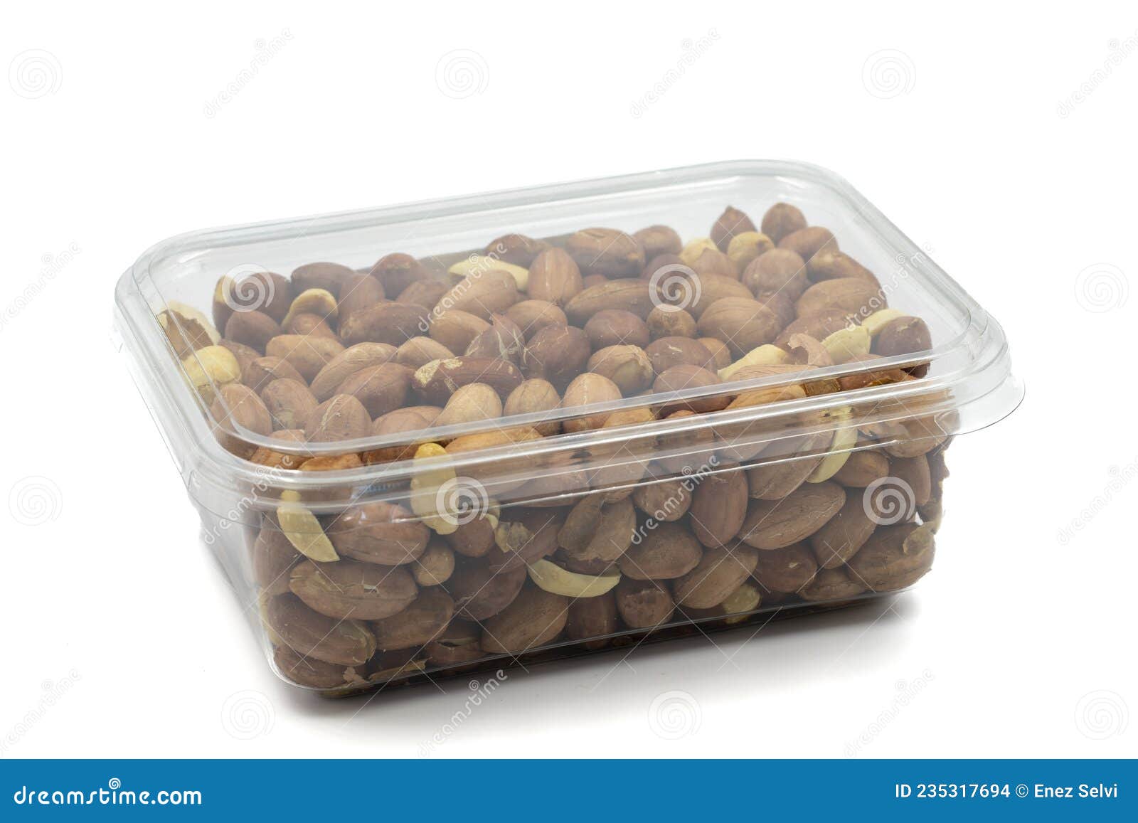 Packed Peanuts Isolated on White Background. Stock Photo Image of