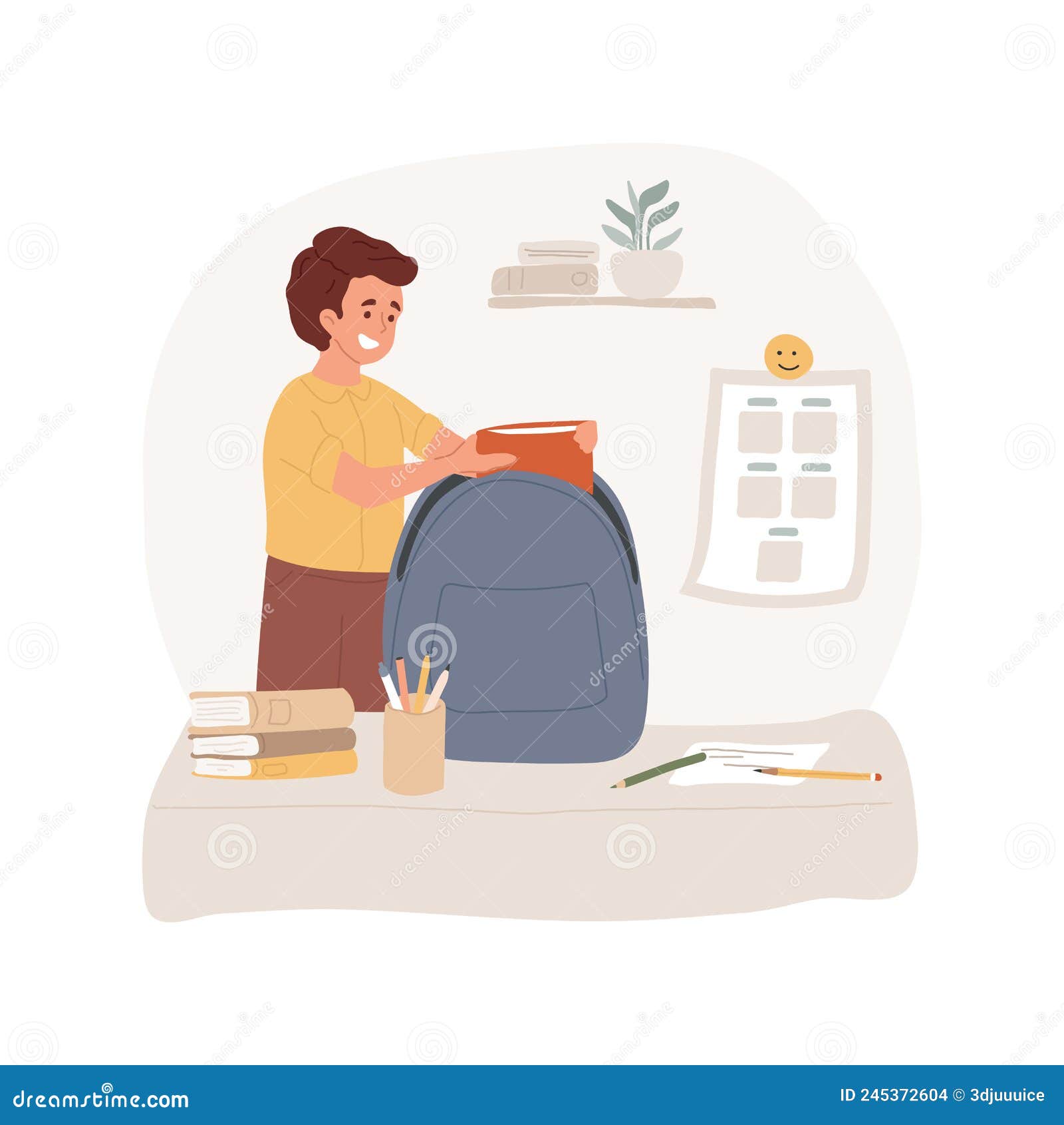 Girl Packing School Bag Stock Illustrations – 31 Girl Packing