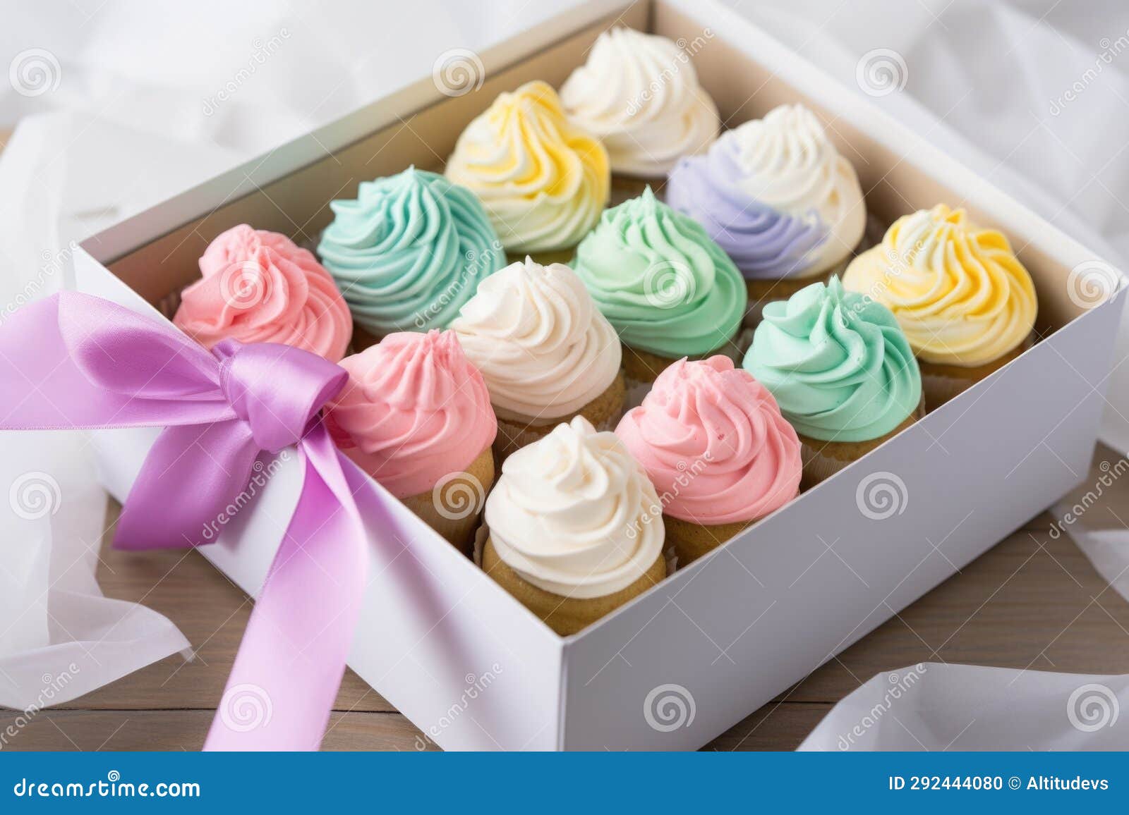 Packing Cupcakes in a Gift Box Stock Photo Image of cupcakes, packing