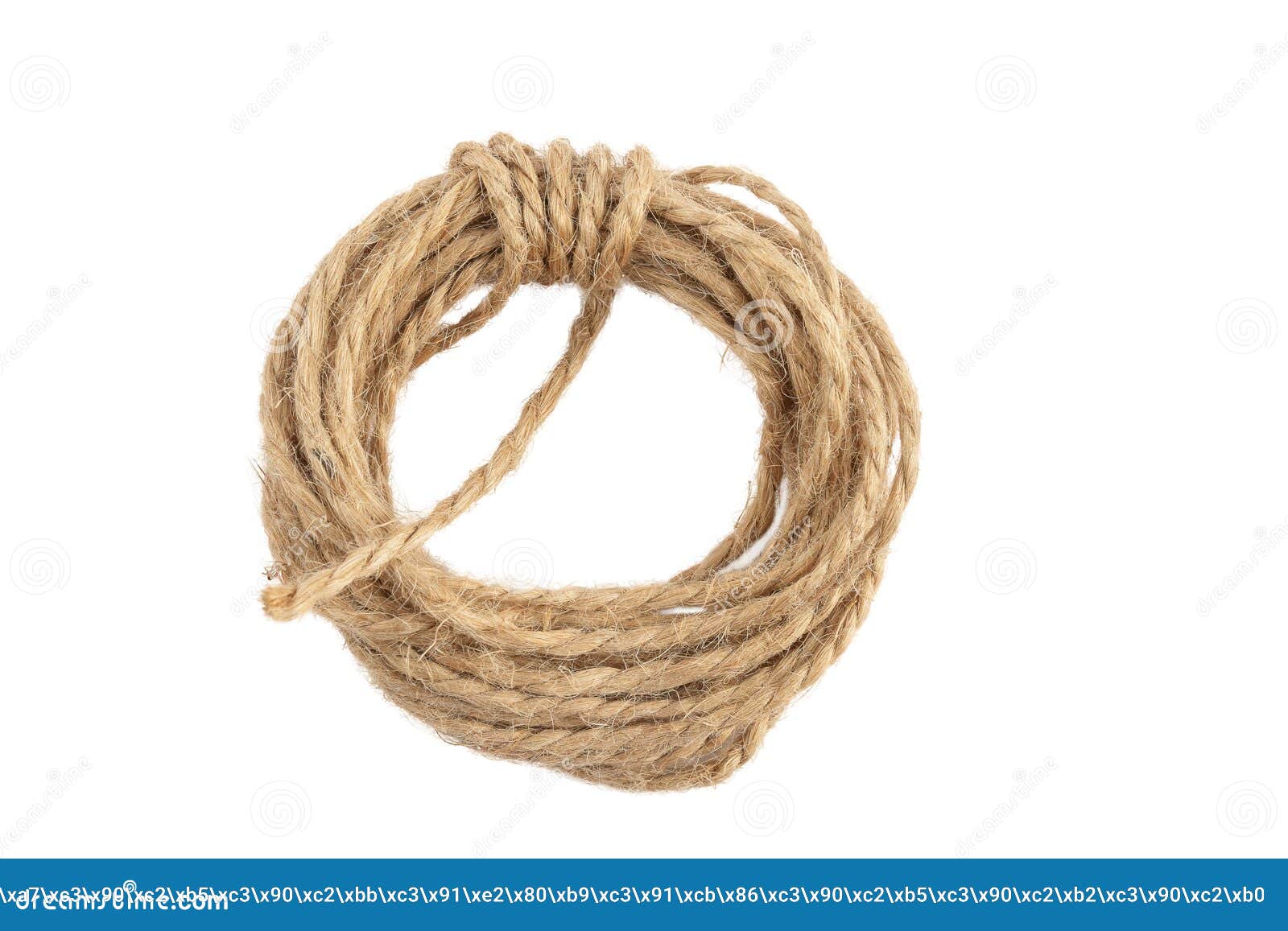 Packing Rope Made of Jute with a Tied Bow, Isolate for Clipping on