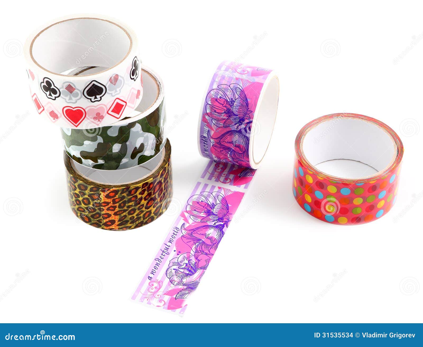 Packing Tape With Print. Masking Tape For Gift Wrapping. A ...