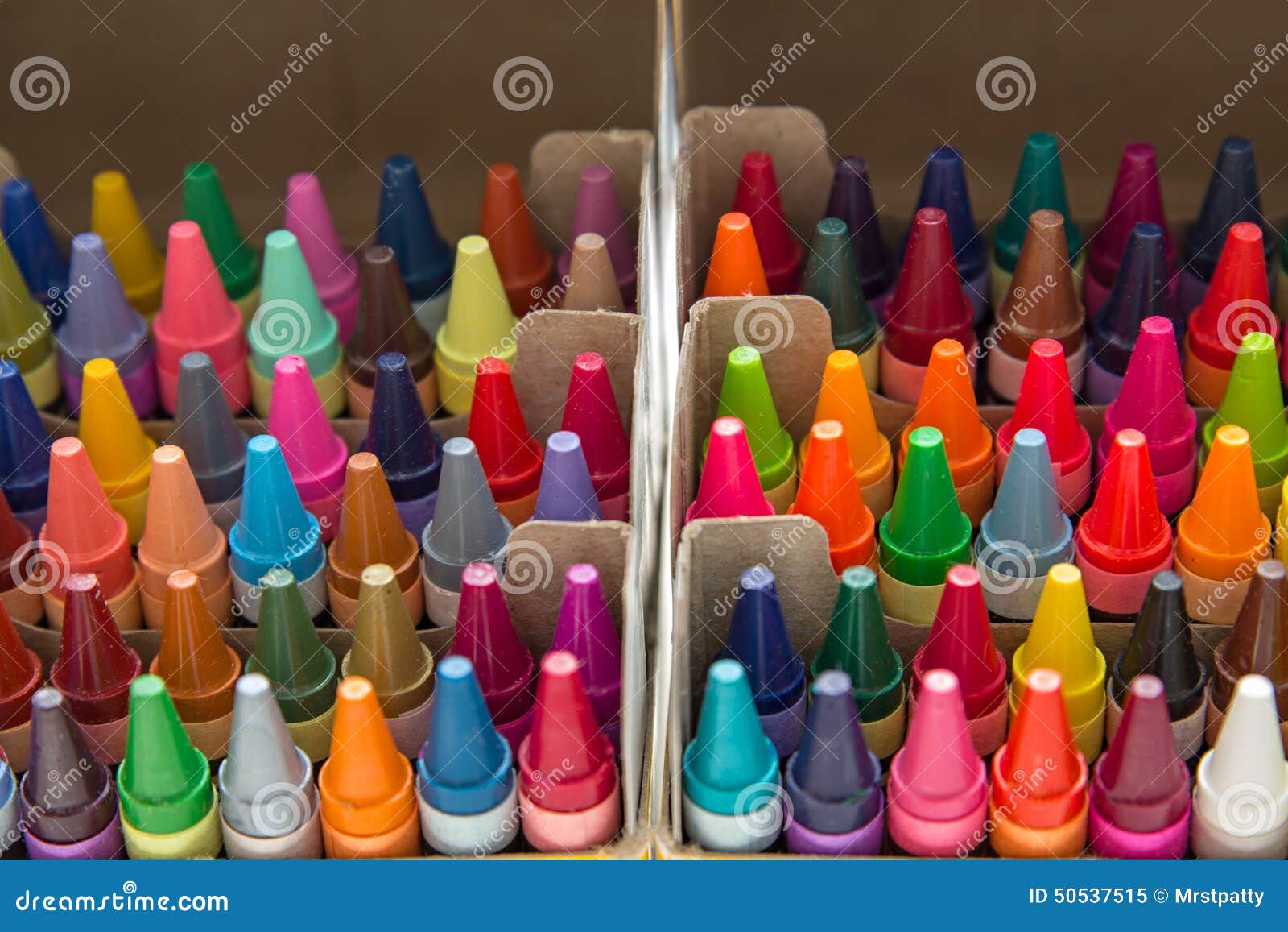 Packs of Multicolored Crayons in a Box Stock Image Image of layered