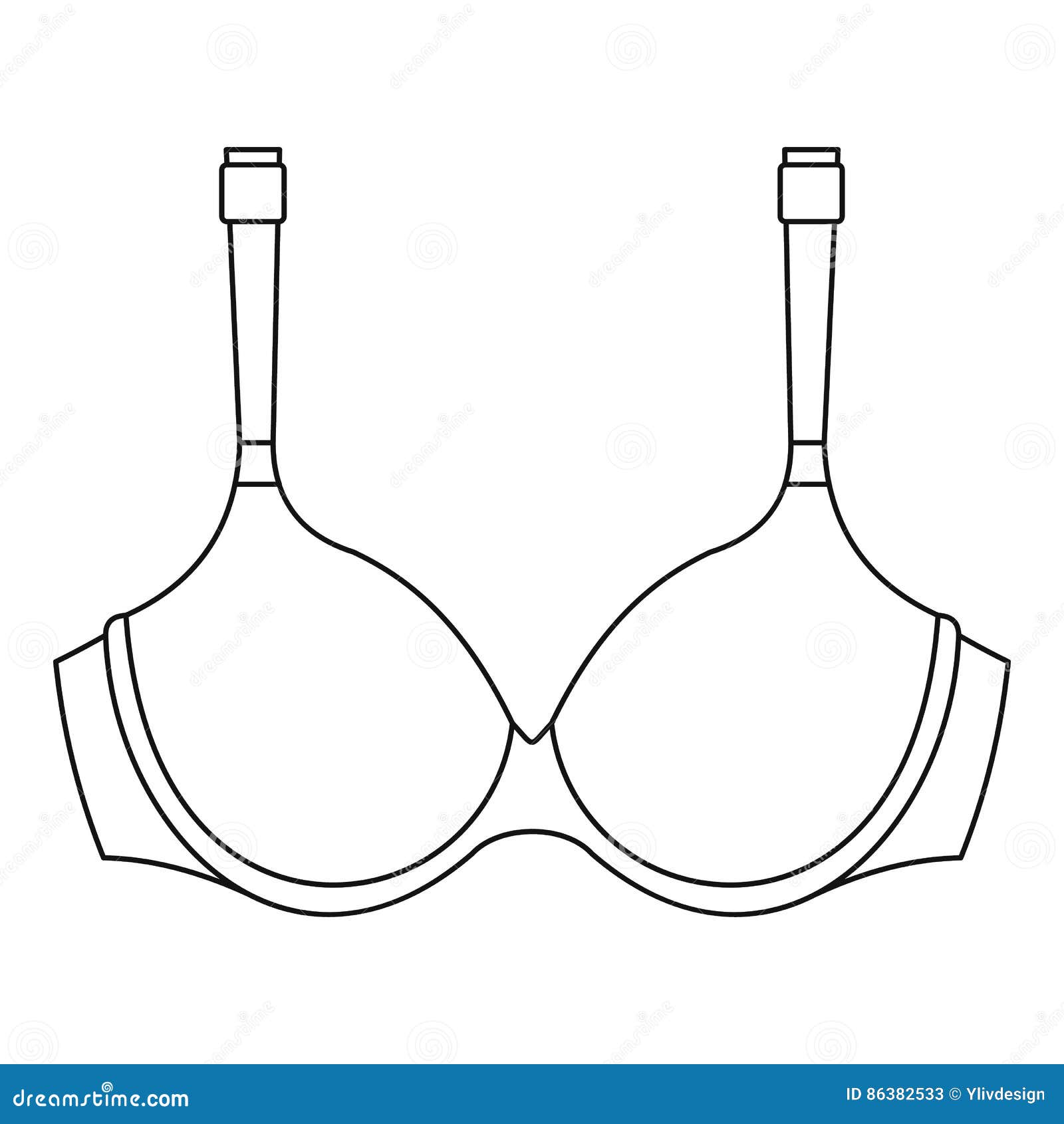 Padded Bra Icon, Outline Style Stock Vector - Illustration of bikini ...