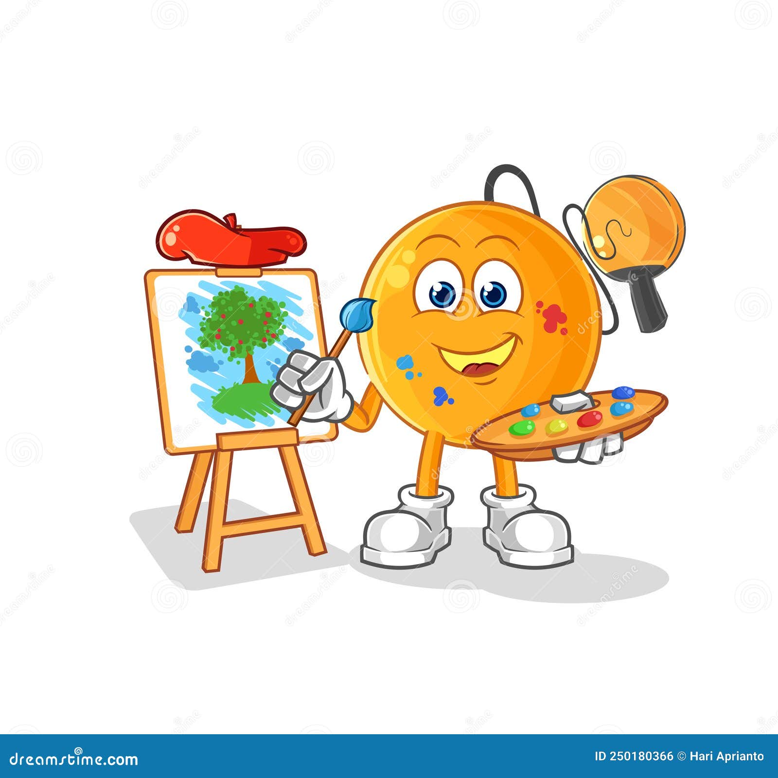 Paddle Ball Artist Mascot. Cartoon Vector Stock Vector - Illustration ...