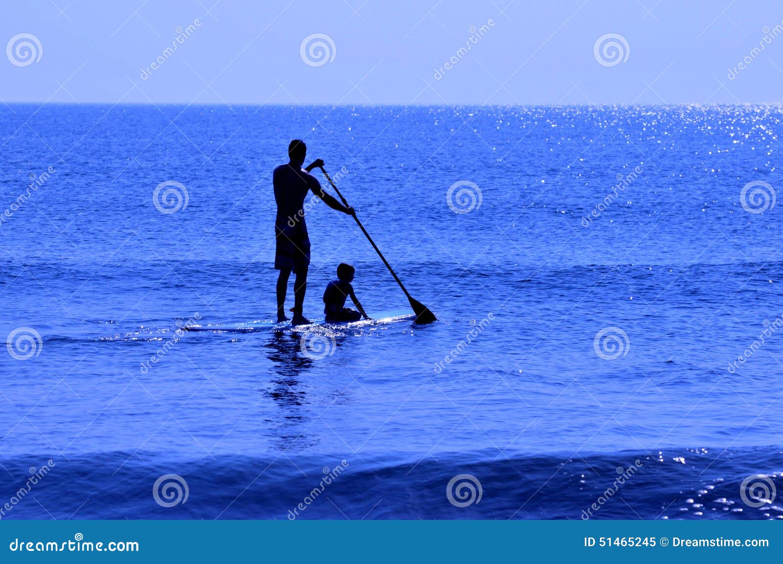 Paddle Board Father and Son Stock Image Image of father, parenthood
