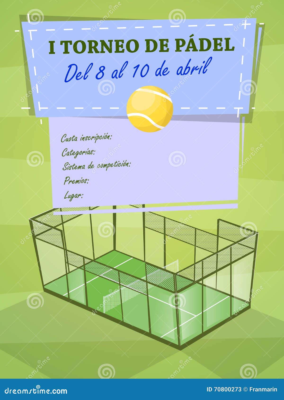 PadelTurnierplakat Text Auf Spanisch Vektor Abbildung Illustration