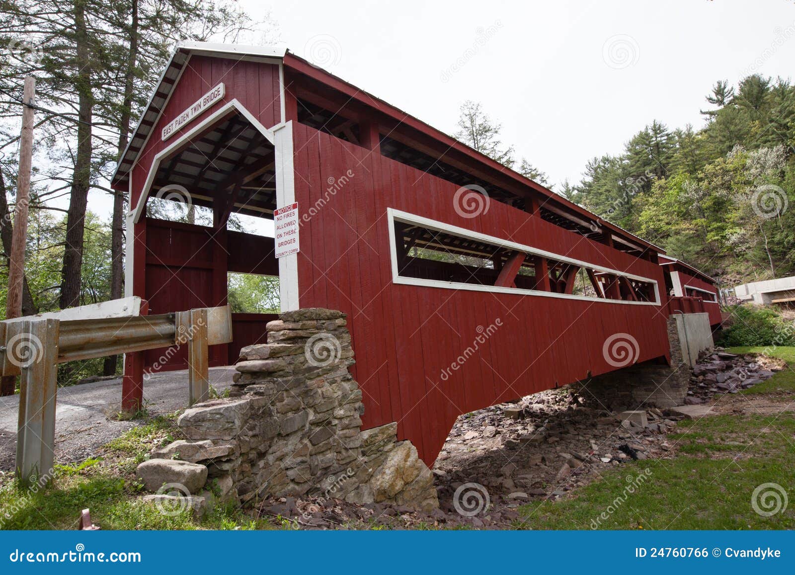 Paden Twin Covered Bridges Forks Pennsylvania Stock Photo Image of