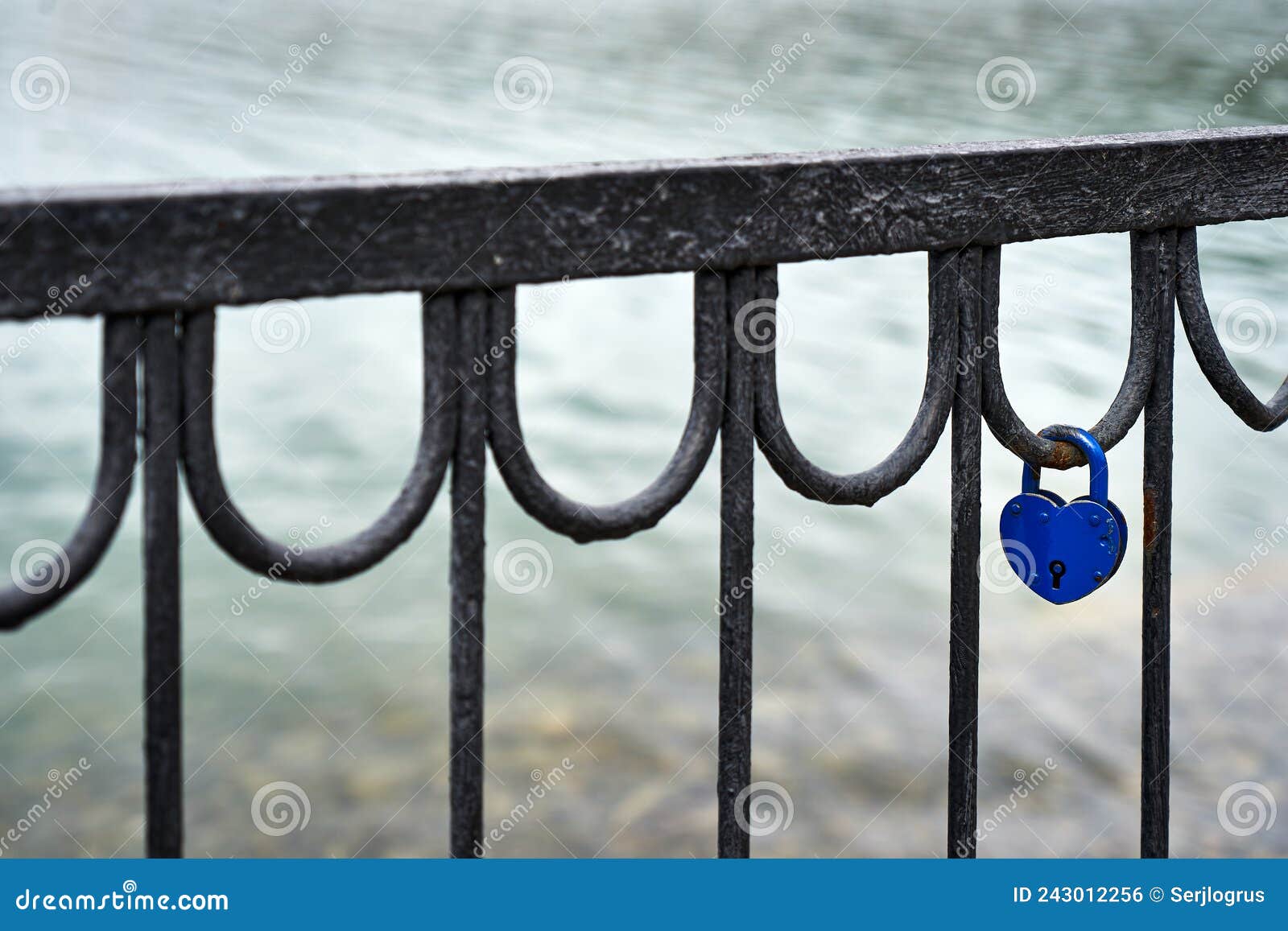 Padlock on the bridge stock photo. Image of fence, closeup 243012256