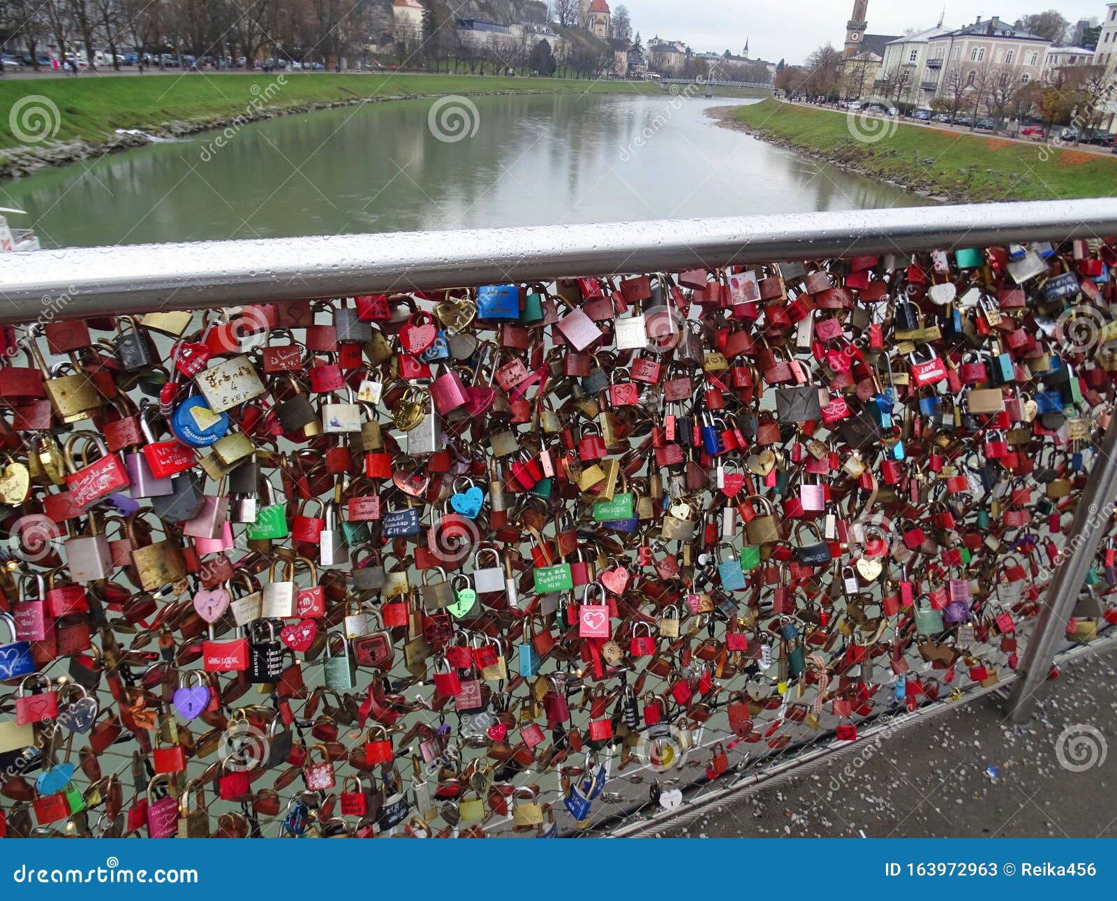 Padlock at Bridge Salzburg Austria Editorial Stock Photo Image of