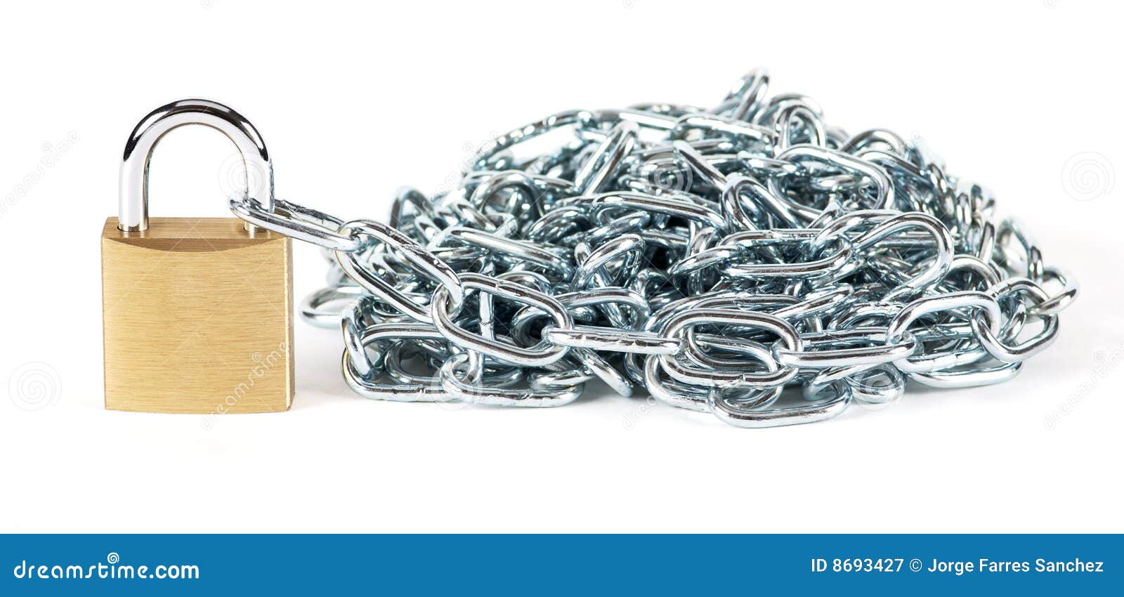 Padlock and chain stock image. Image of protection, macro 8693427