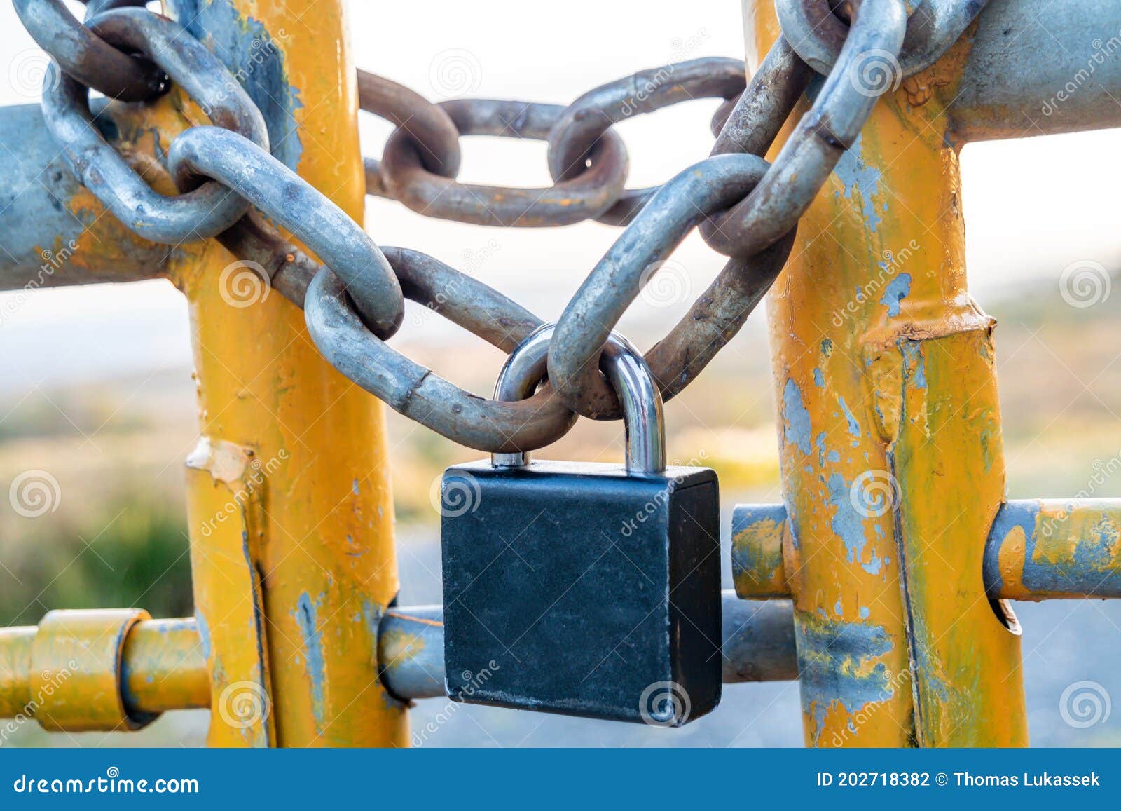 Padlock and Chain at Gate in Wild Ireland Stock Photo Image of