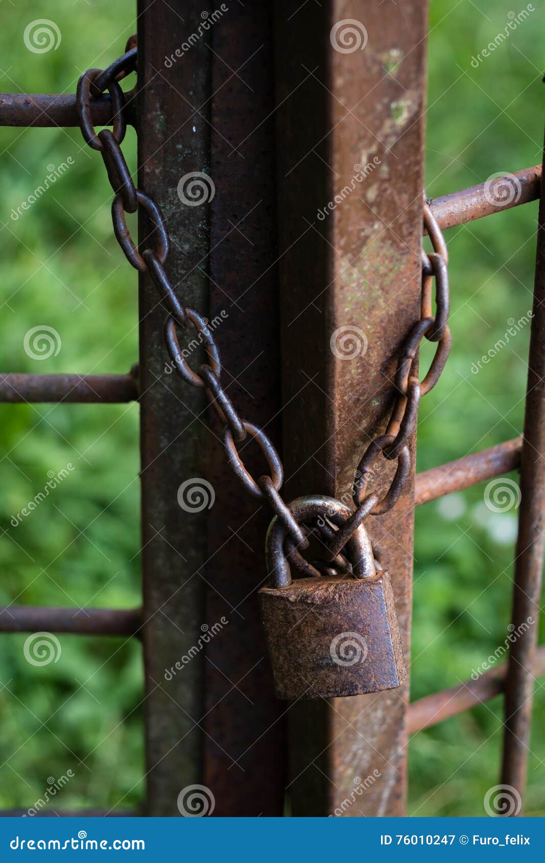 Padlock with chain stock image. Image of closed, close - 76010247