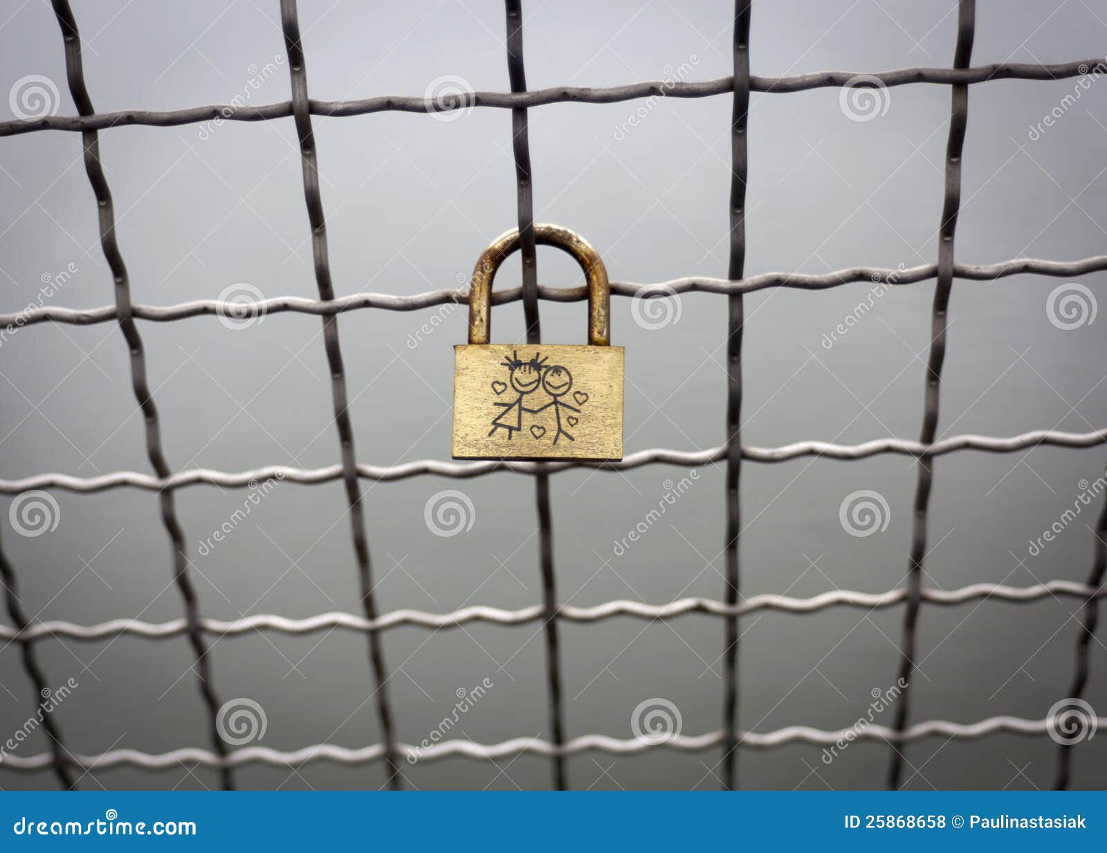 Padlock on Chainlink Fence. Stock Photo Image of padlock, daylight