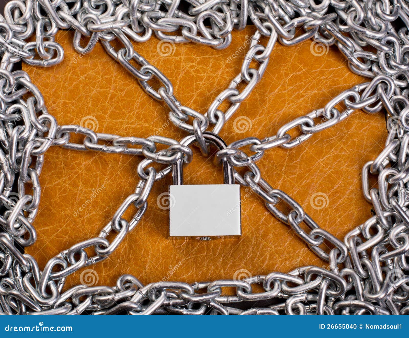 Padlock and chains stock photo. Image of metal, iron 26655040
