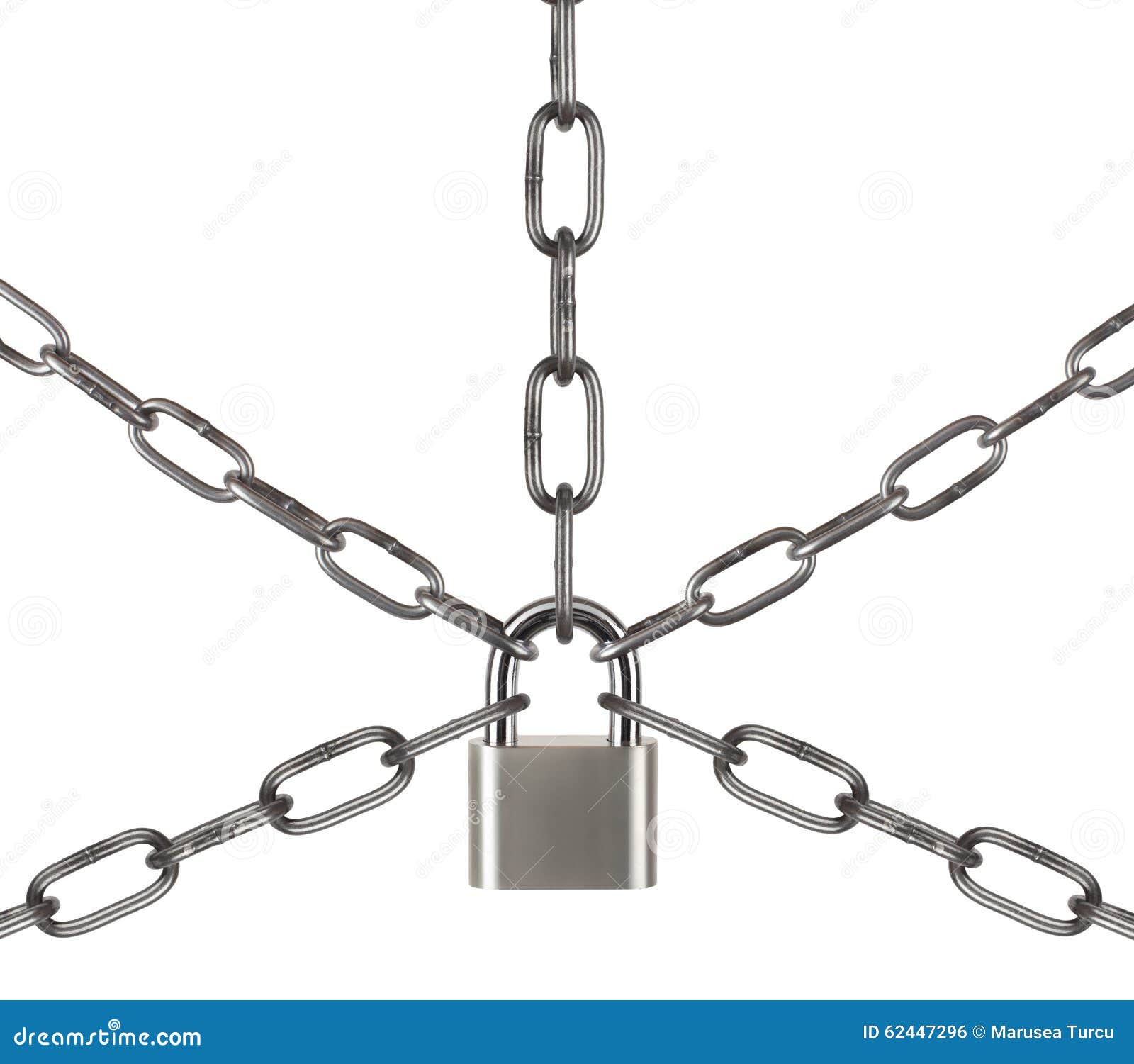 The Padlock and Chains Isolated Stock Photo Image of attached, object