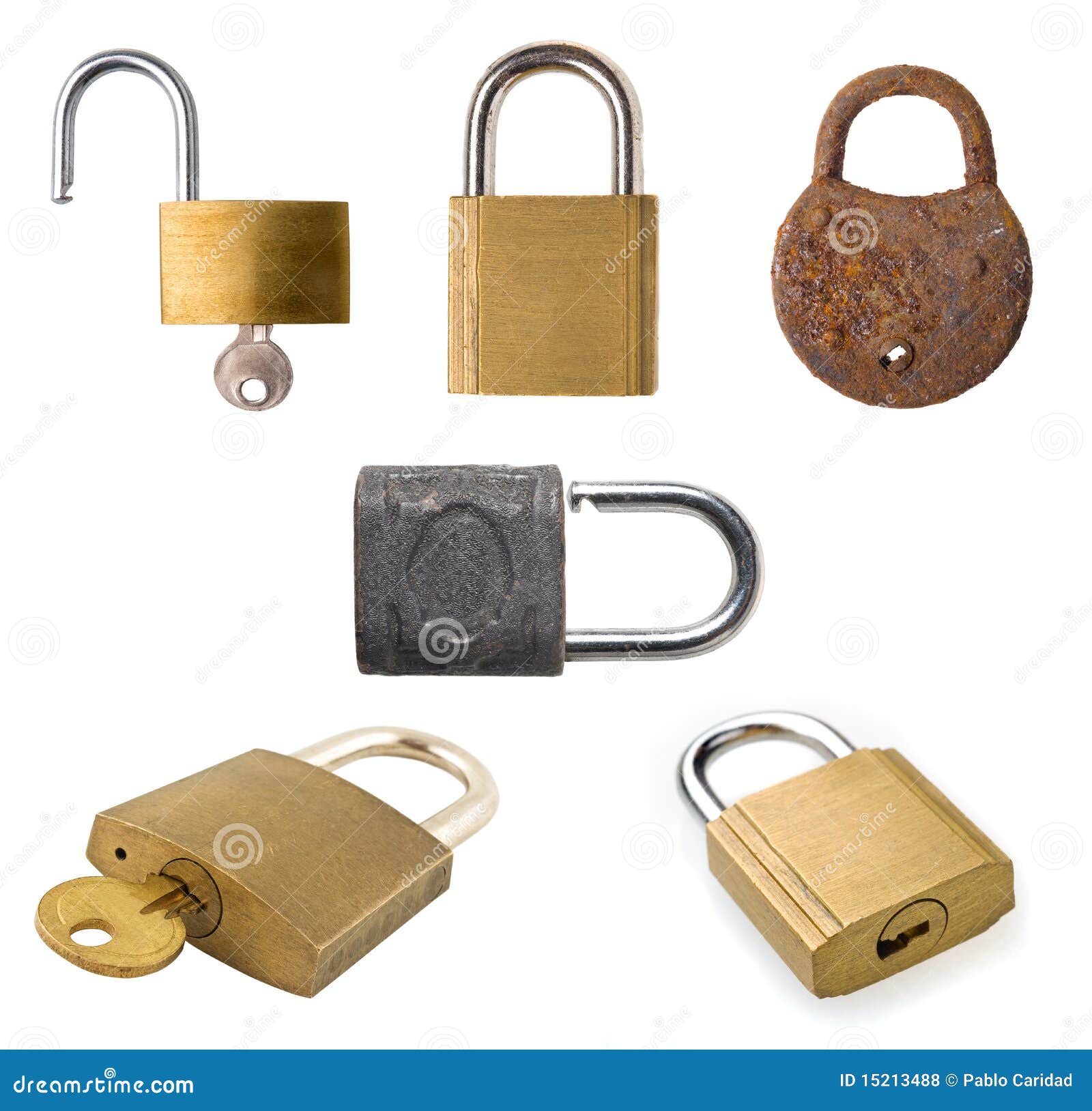 Padlock collection. stock photo. Image of lock, collection 15213488
