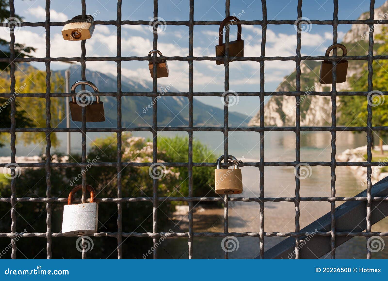 Padlock on the fence stock photo. Image of padlock, europe 20226500