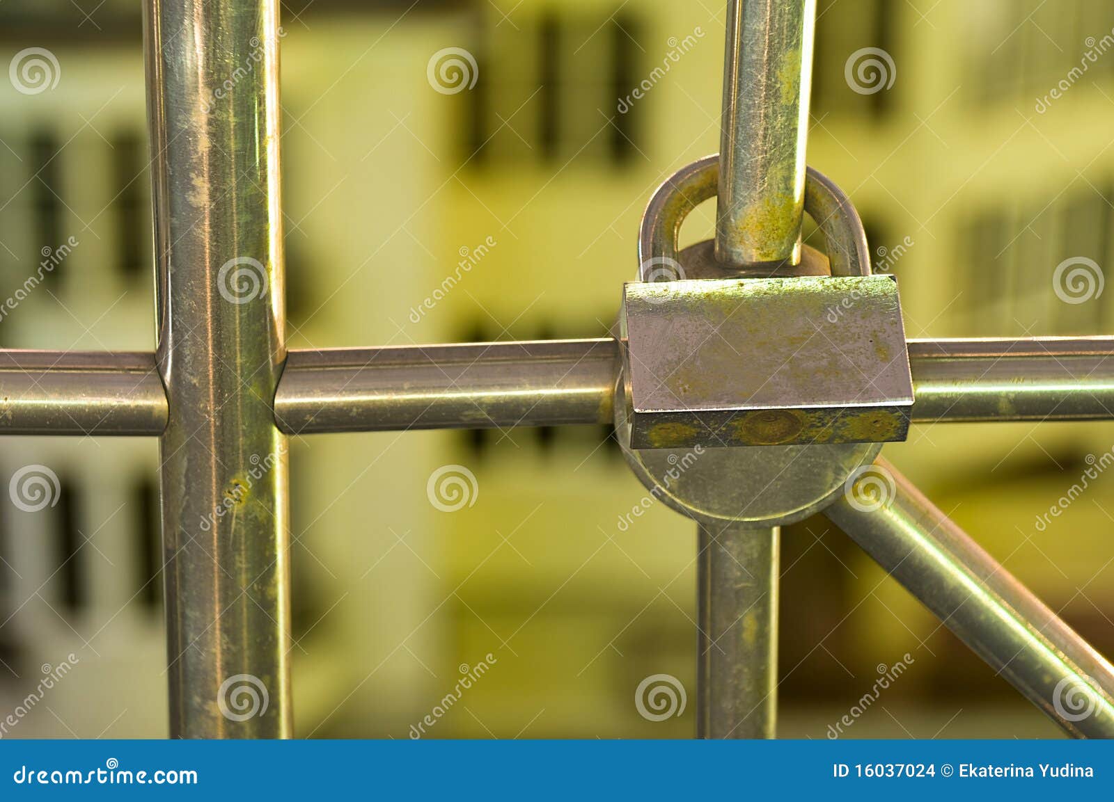 Padlock on a fencing stock photo. Image of protection 16037024
