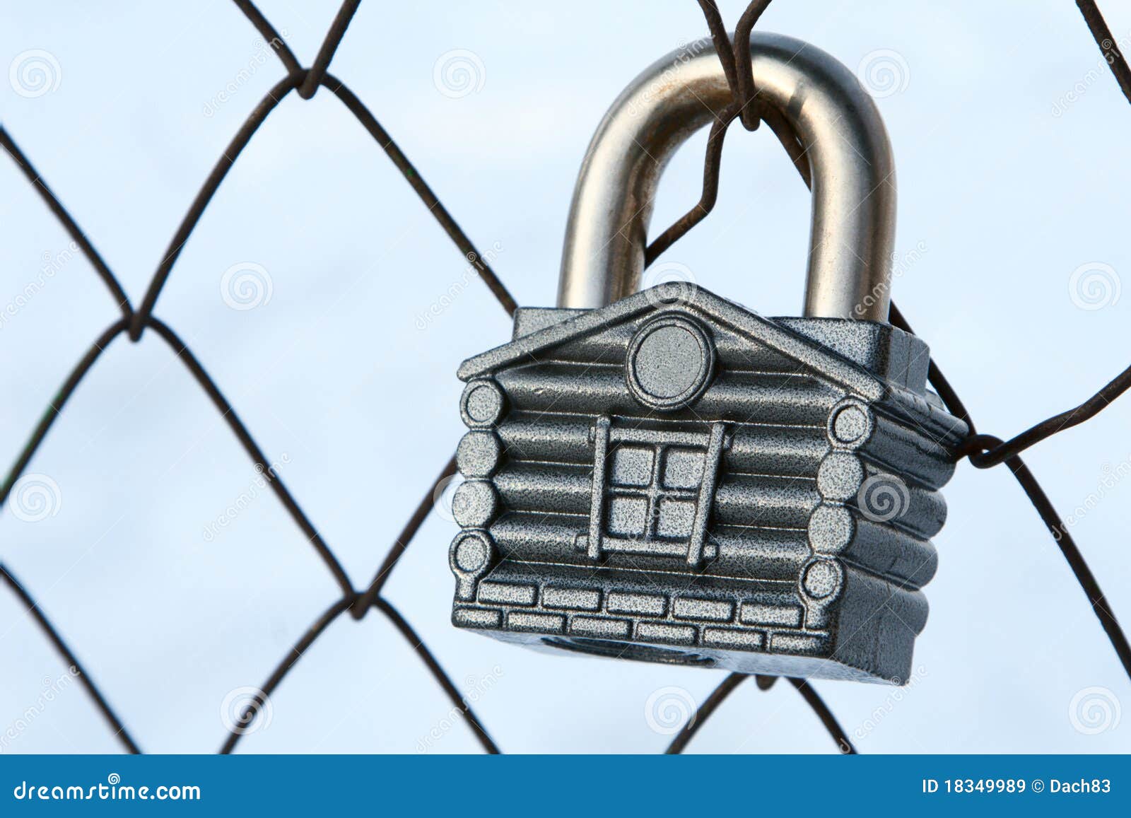 Padlock house stock image. Image of padlock, grid, silver 18349989