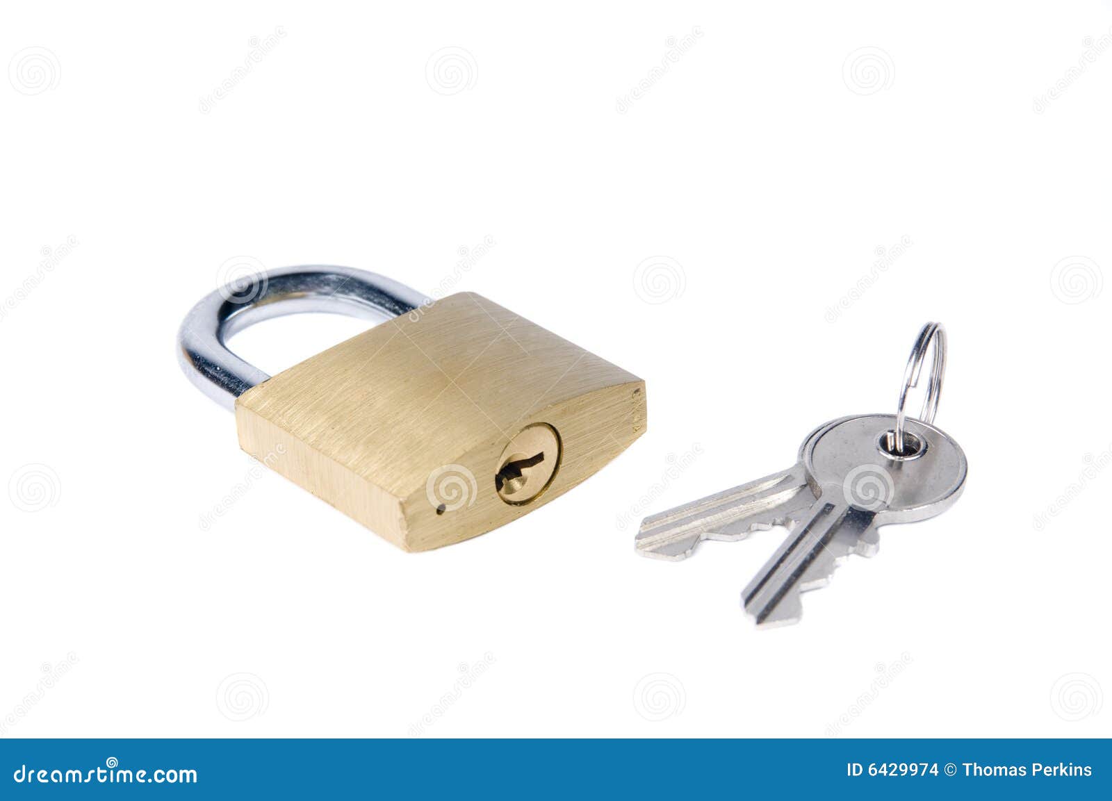 Padlock and key stock photo. Image of safety, padlock 6429974