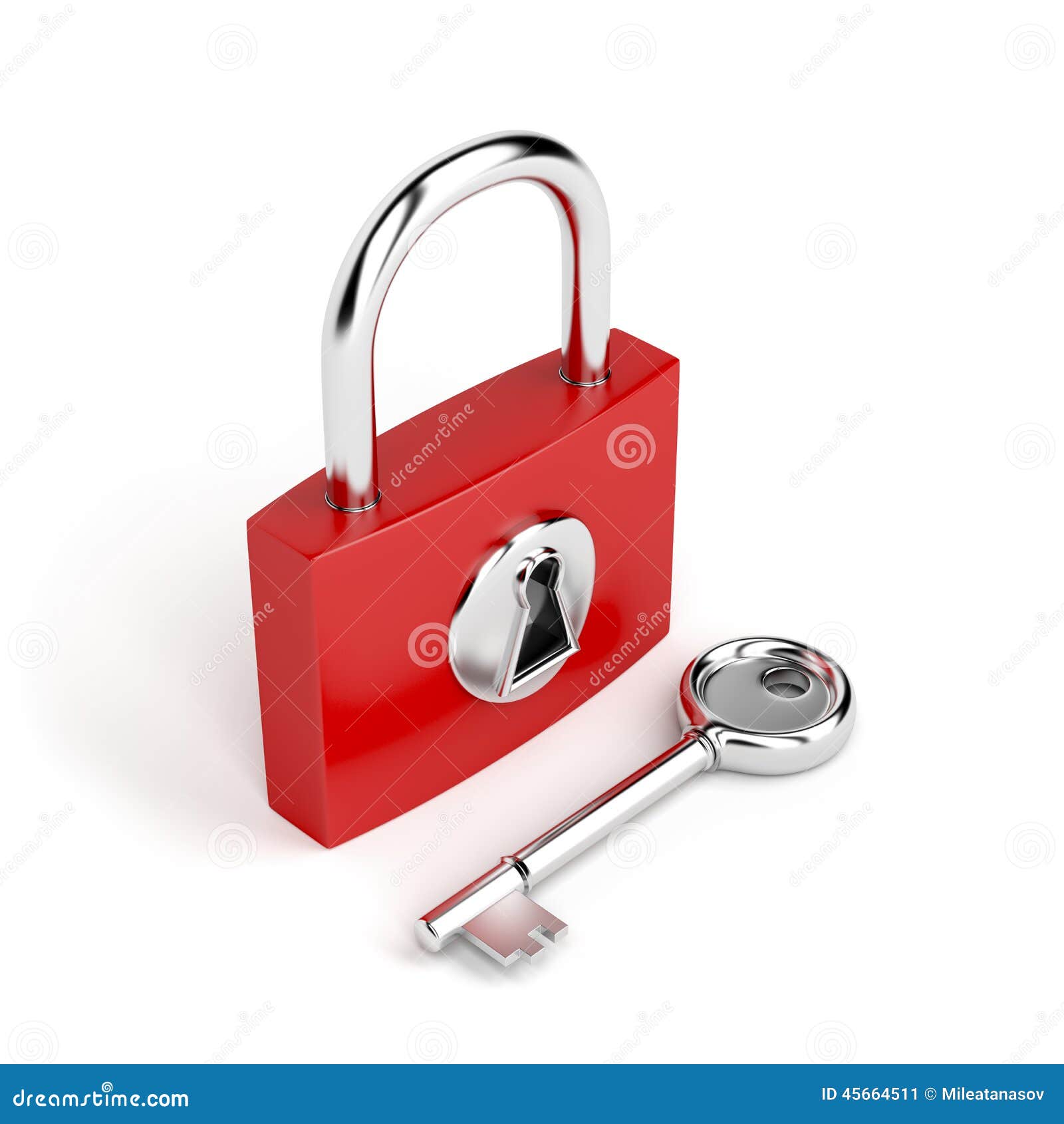 Padlock and key stock illustration. Illustration of protection 45664511